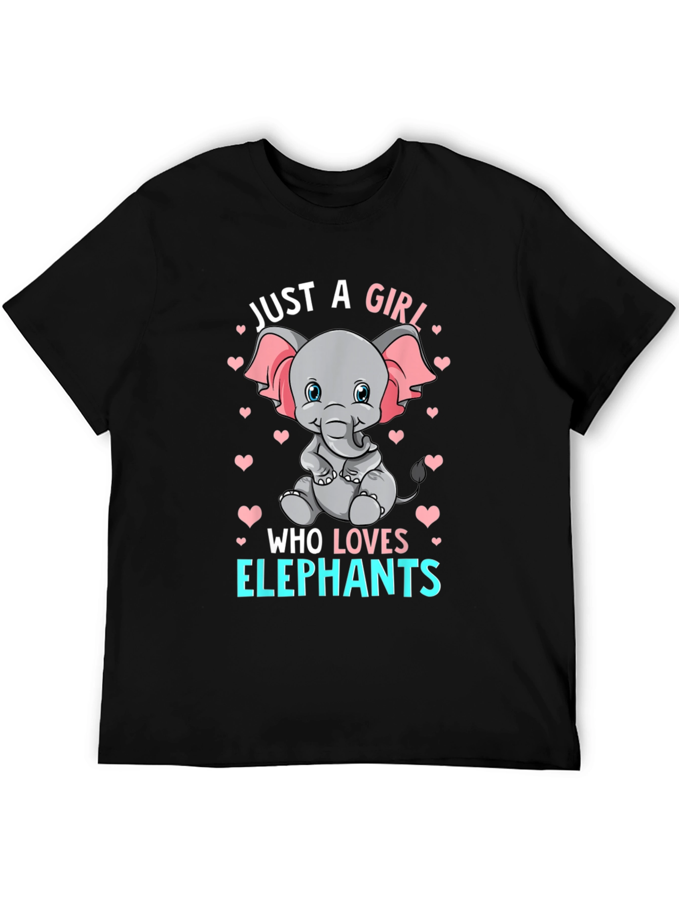 Girl Elephant Lover T-Shirt - Cute Animal Graphic Tee