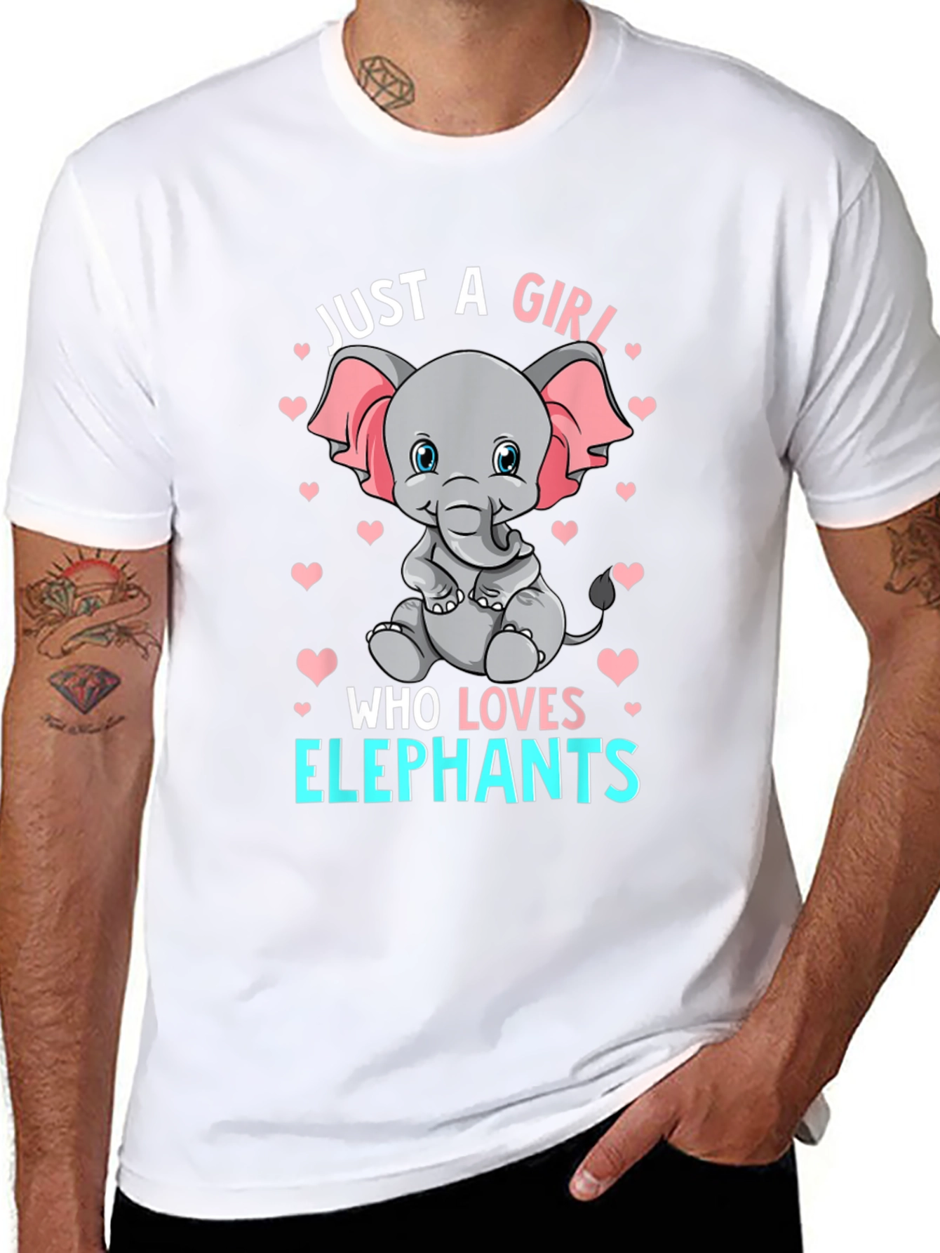 Girl Elephant Lover T-Shirt - Cute Animal Graphic Tee