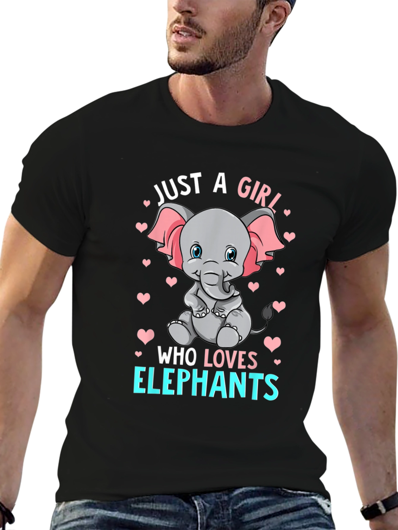 Girl Elephant Lover T-Shirt - Cute Animal Graphic Tee