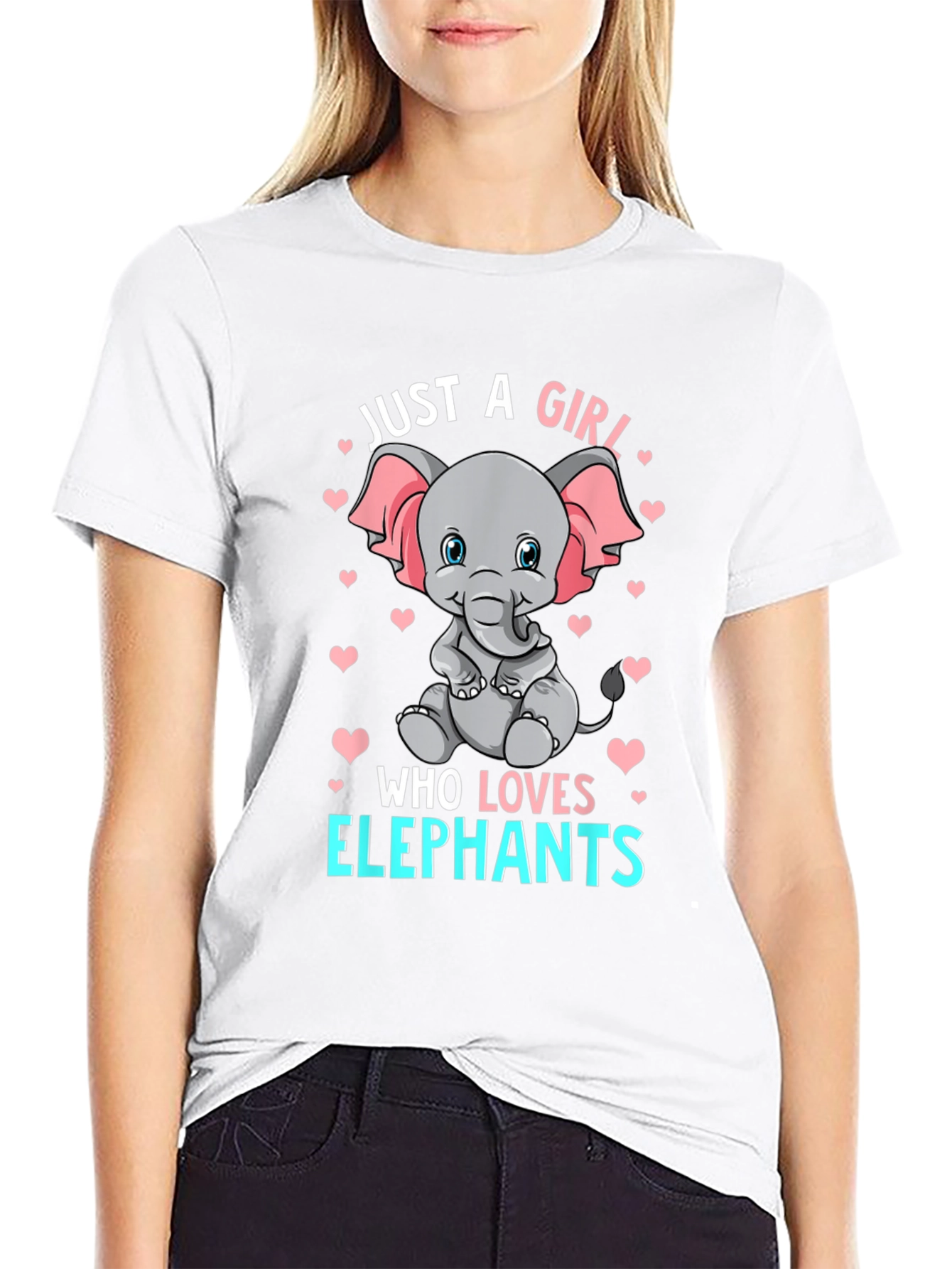 Girl Elephant Lover T-Shirt - Cute Animal Graphic Tee