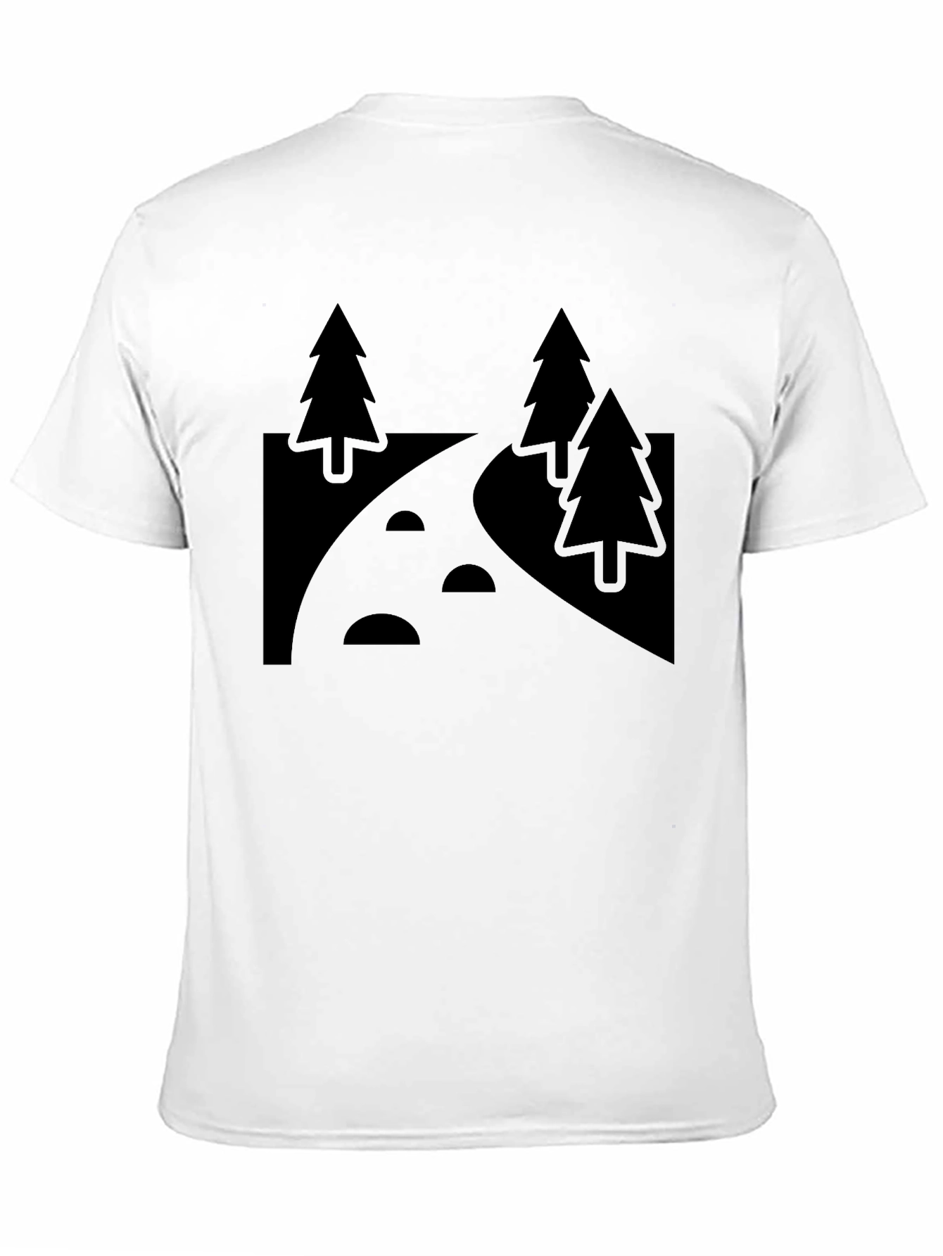 Nature Path Graphic Tee - Black Cotton Casual Shirt