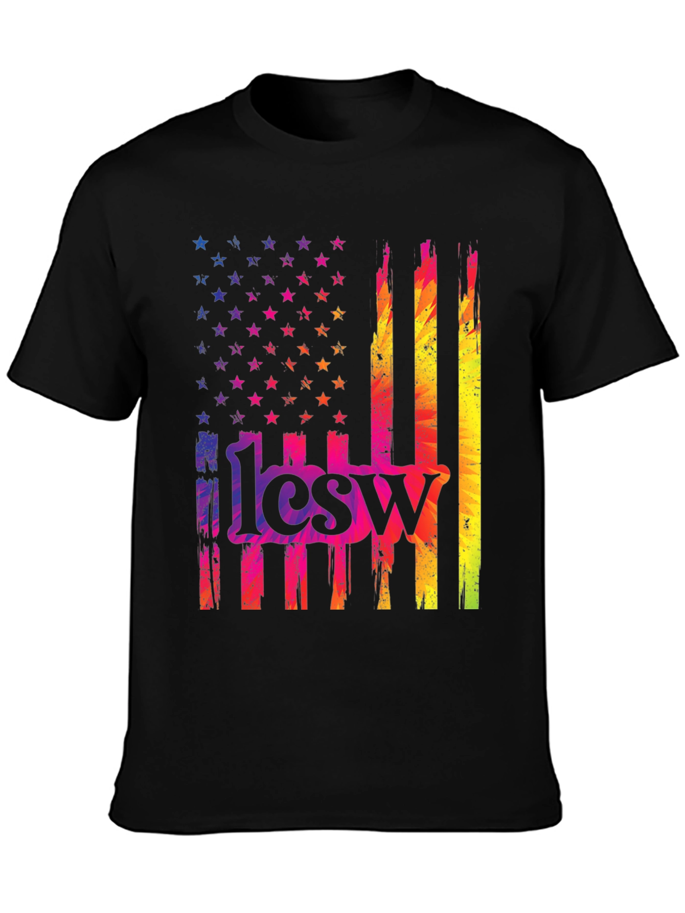 Rainbow American Flag 1lcsw T-Shirt