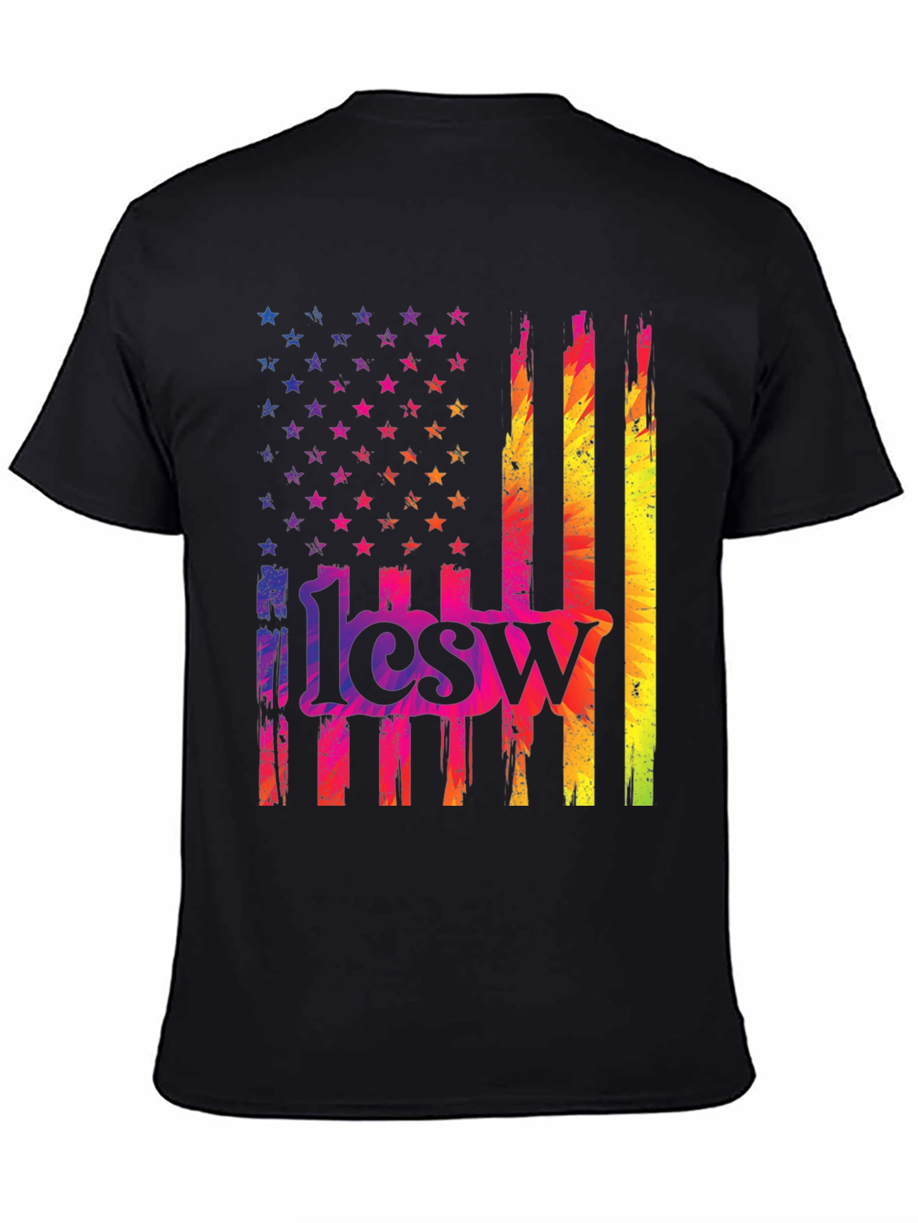 Rainbow American Flag 1lcsw T-Shirt