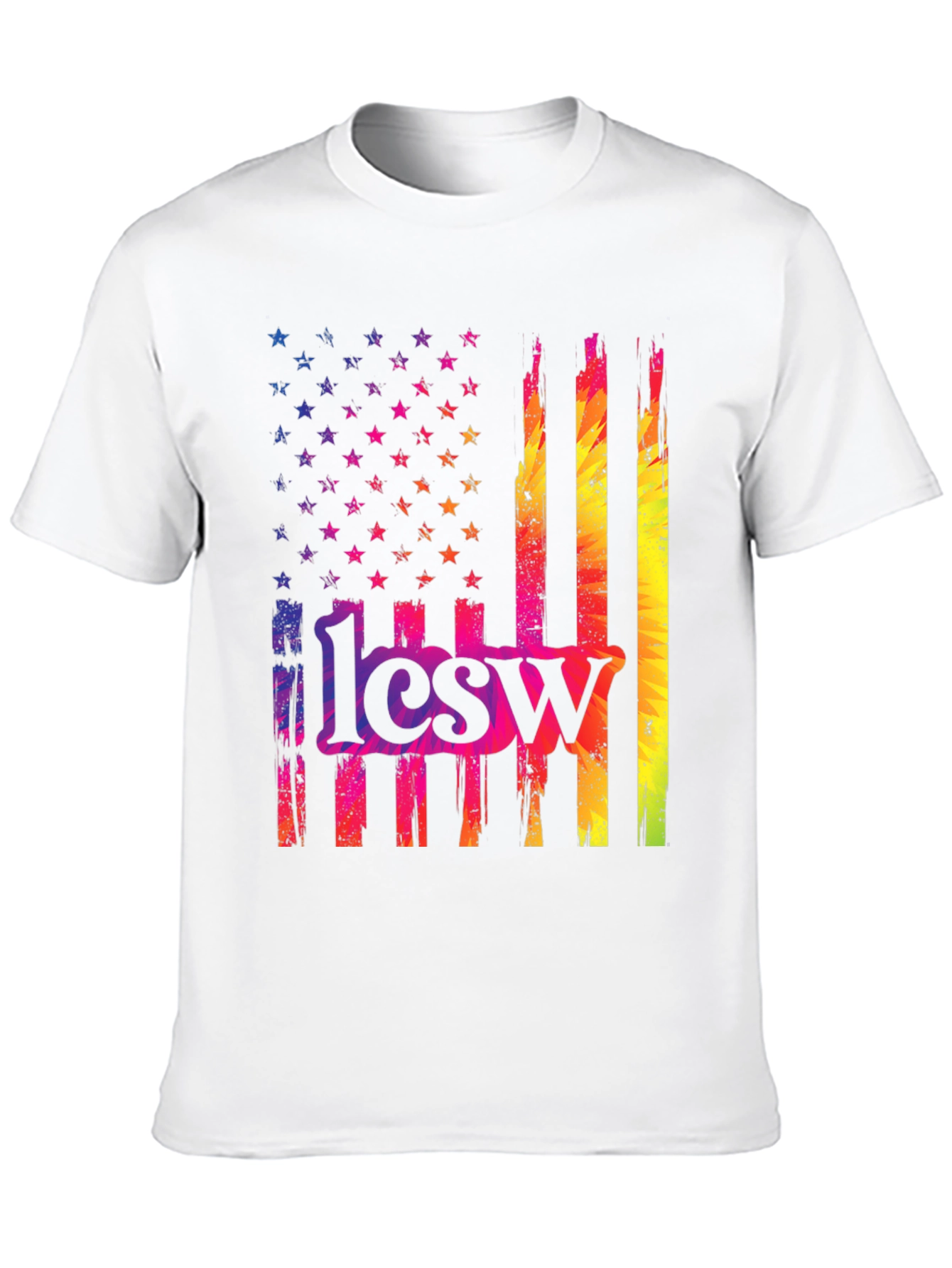 Rainbow American Flag 1lcsw T-Shirt