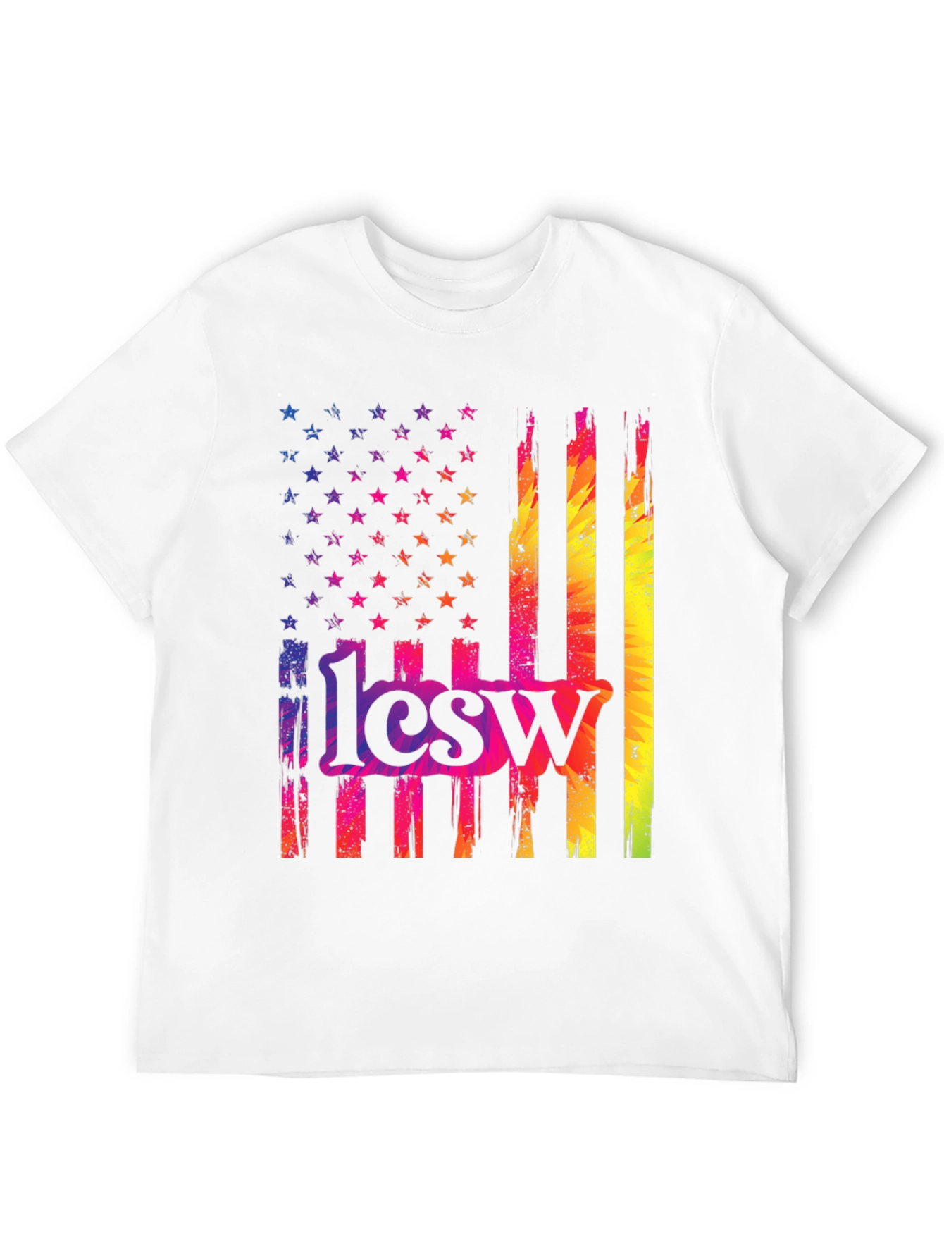 Rainbow American Flag 1lcsw T-Shirt