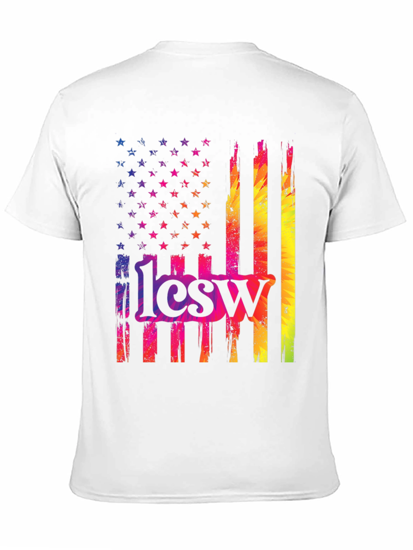 Rainbow American Flag 1lcsw T-Shirt