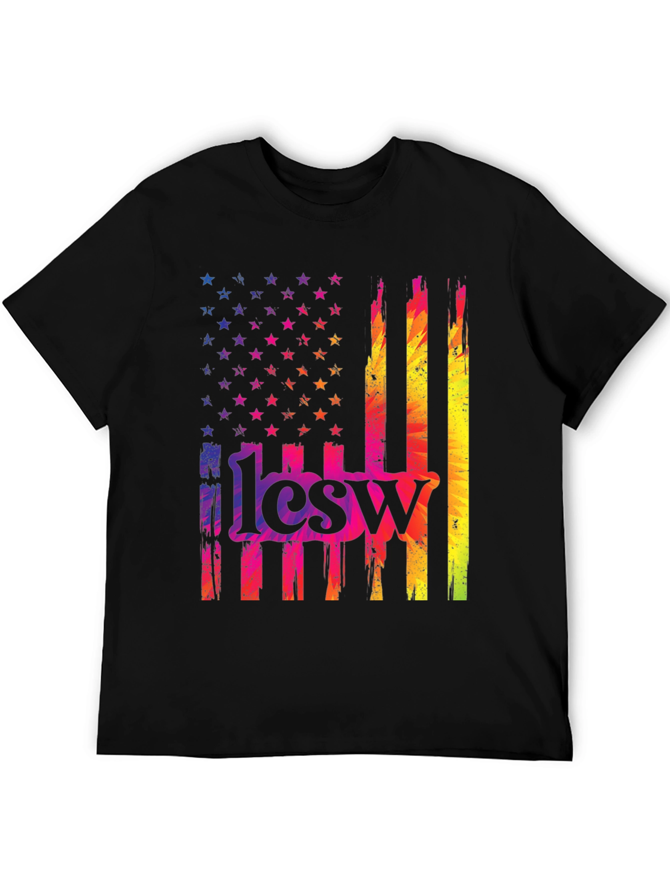 Rainbow American Flag 1lcsw T-Shirt