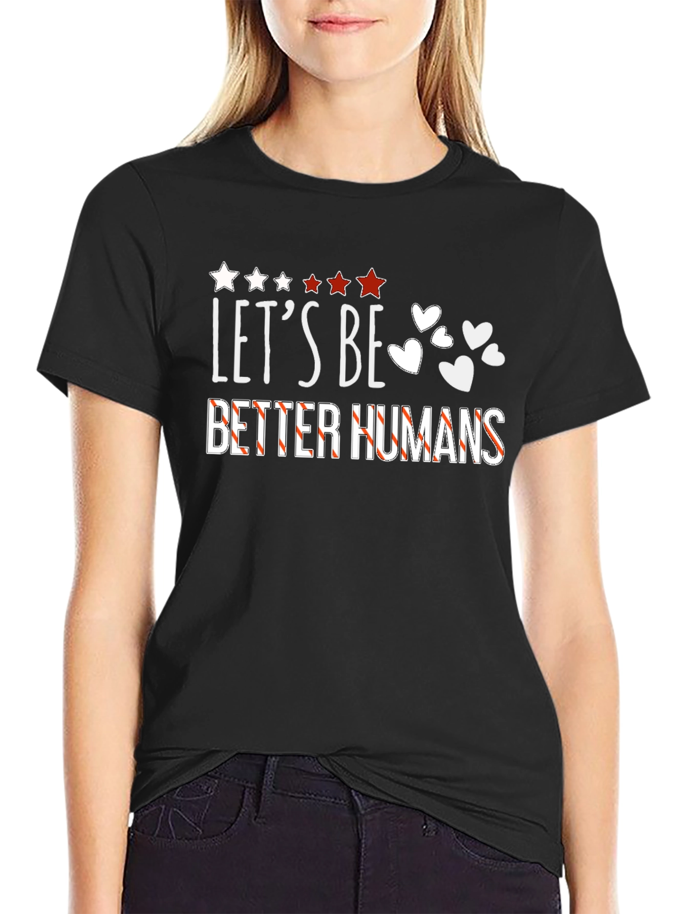 Lets Be Better Humans Black Graphic Tee