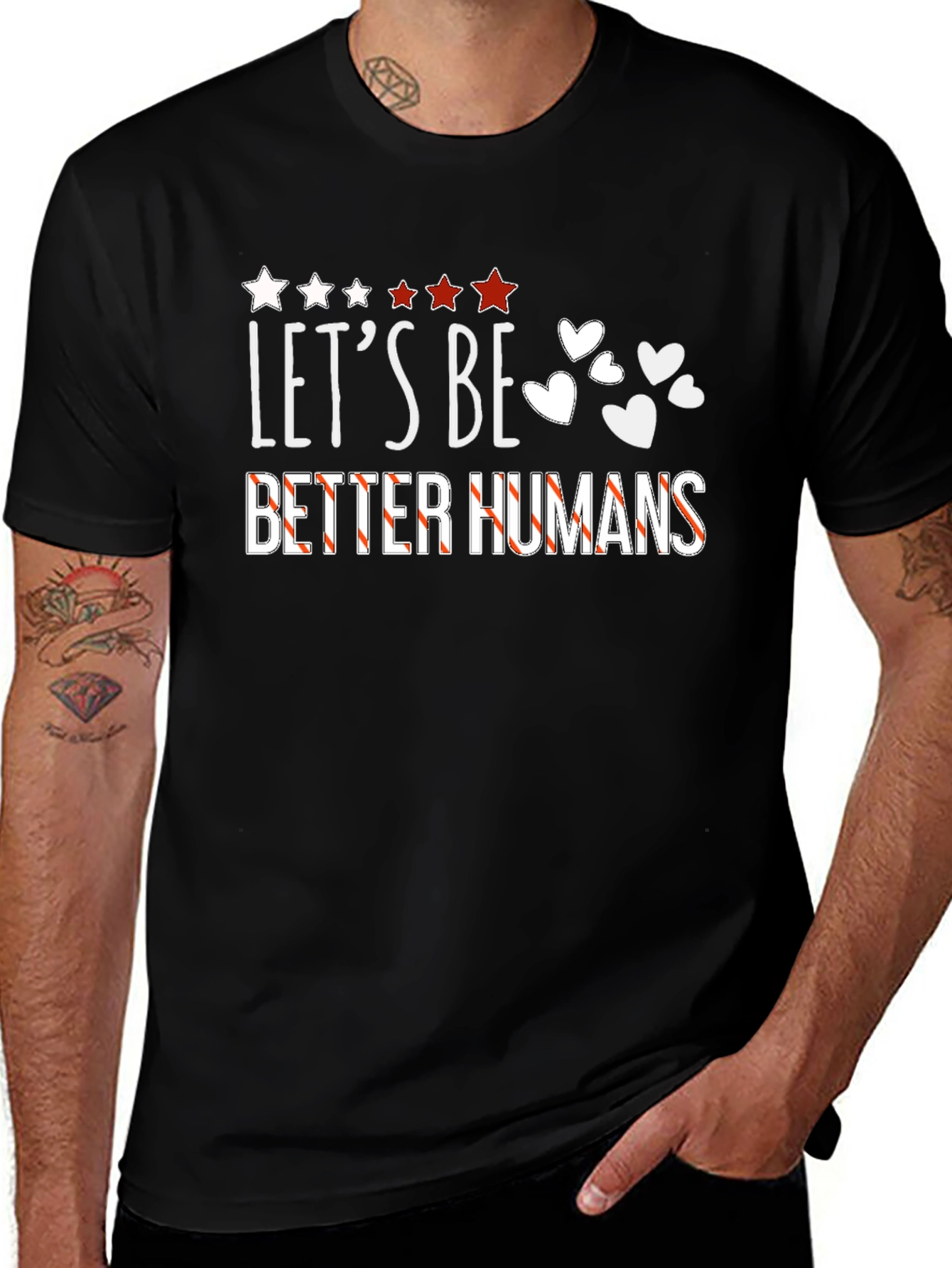 Lets Be Better Humans Black Graphic Tee