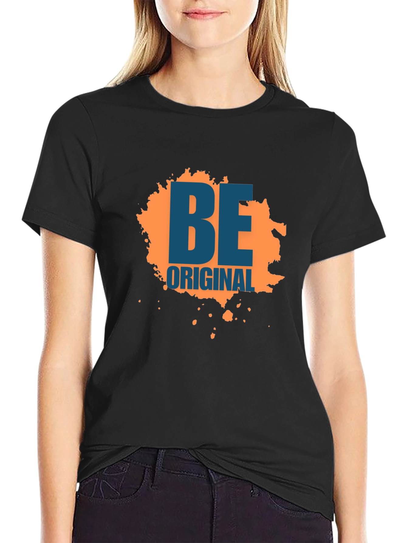 Be Original Graphic Tee - Black Cotton Blend