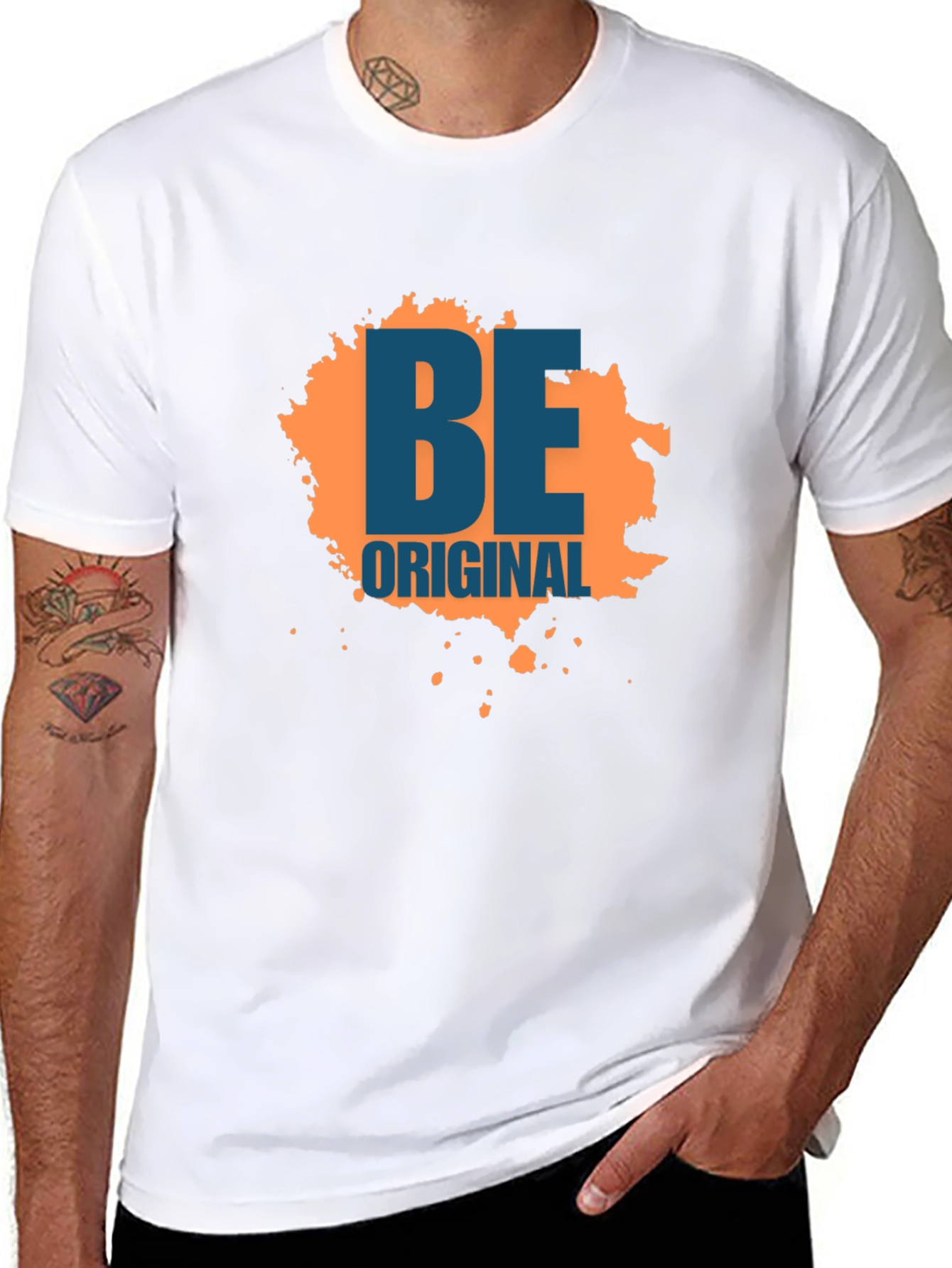 Be Original Graphic Tee - Black Cotton Blend