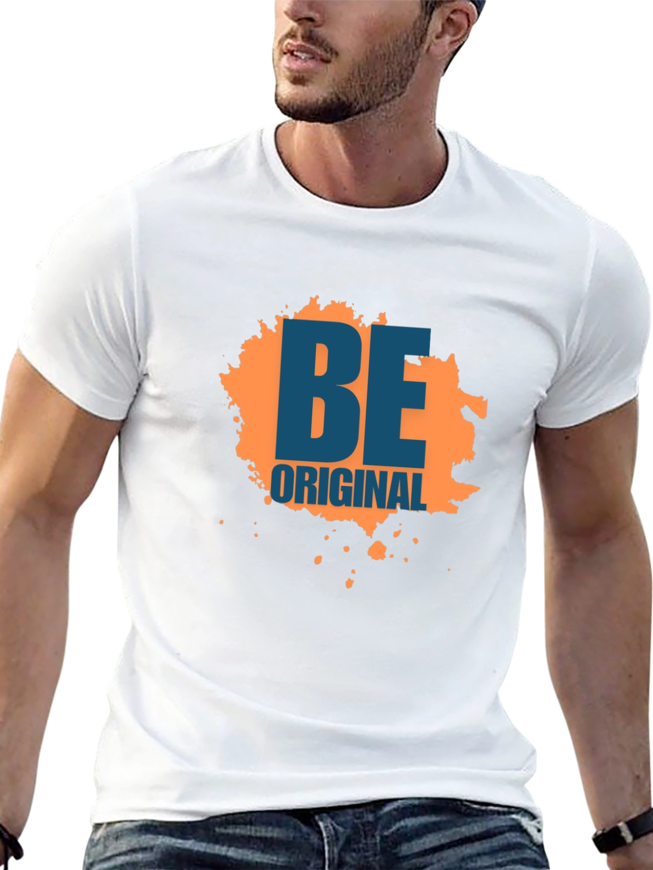 Be Original Graphic Tee - Black Cotton Blend