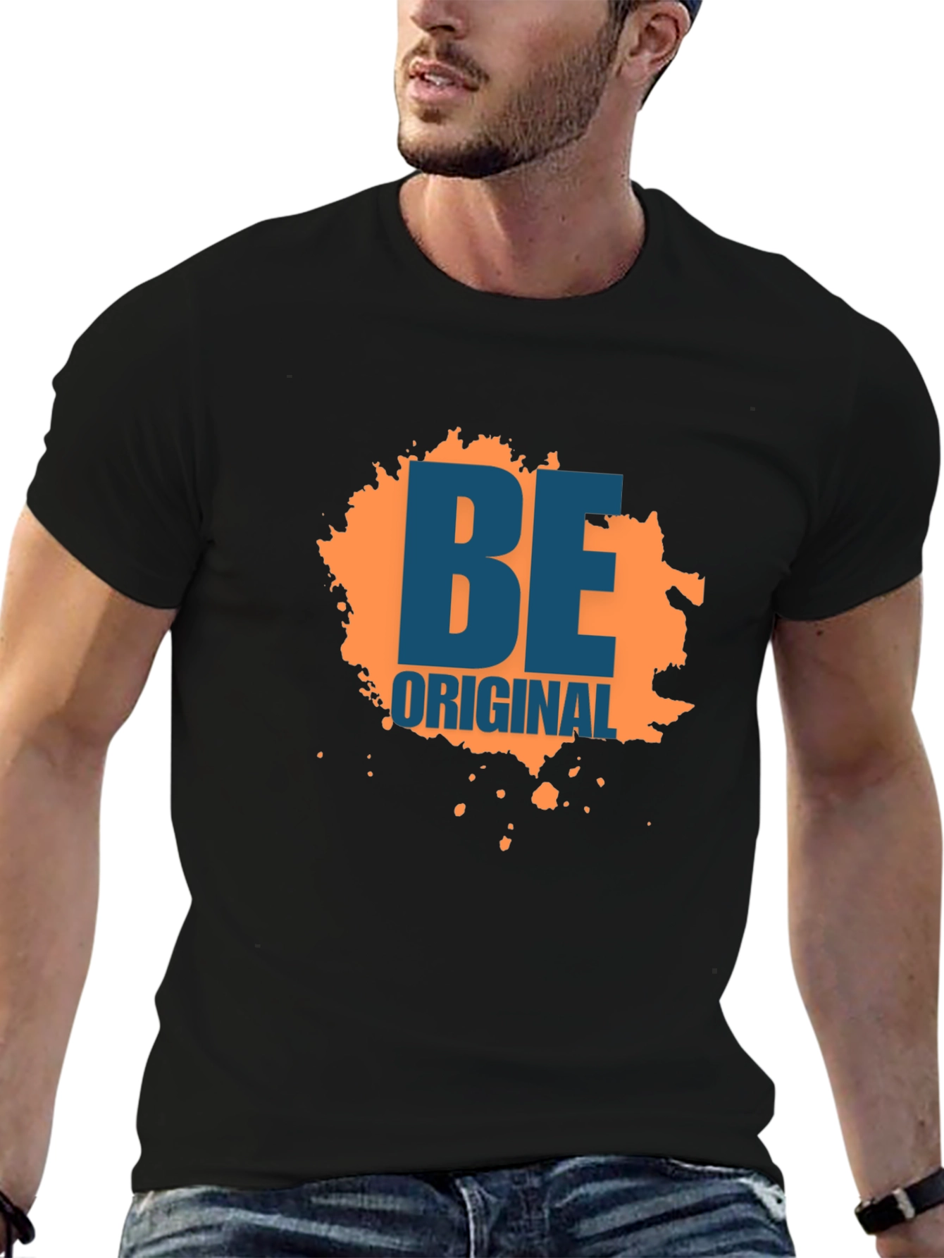 Be Original Graphic Tee - Black Cotton Blend