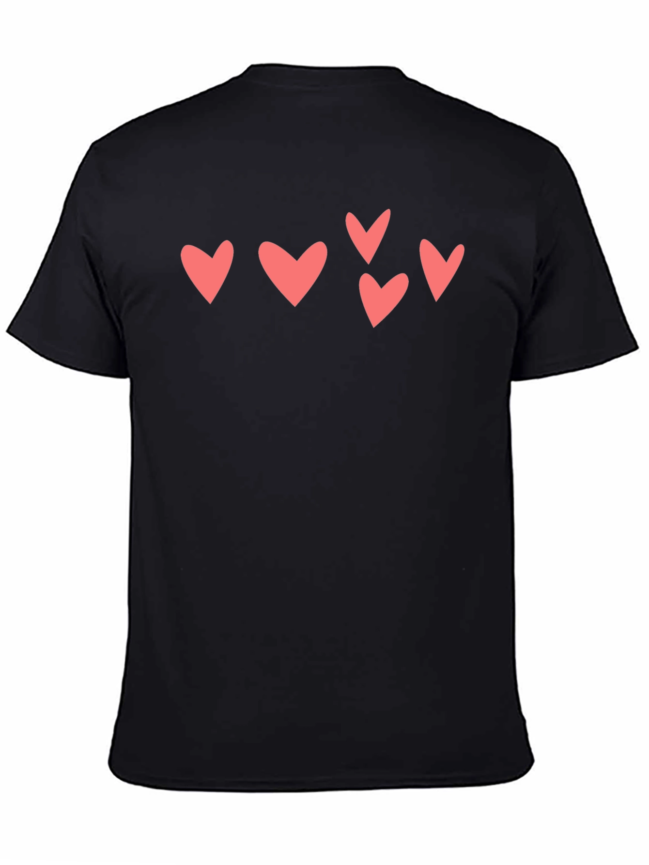 Heart Print Black T-Shirt
