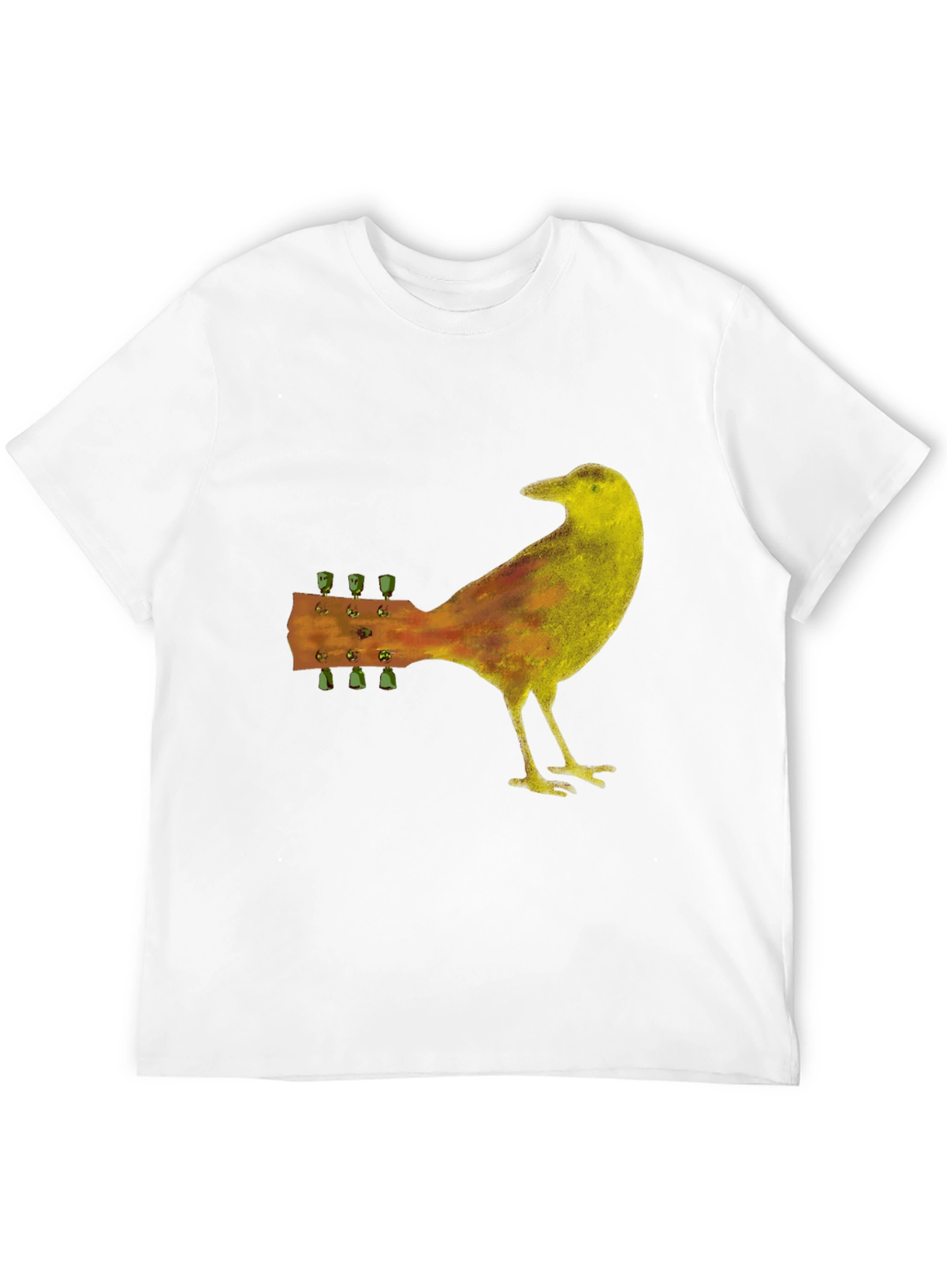 Guitar Bird Black T-Shirt - Music Lover Tee