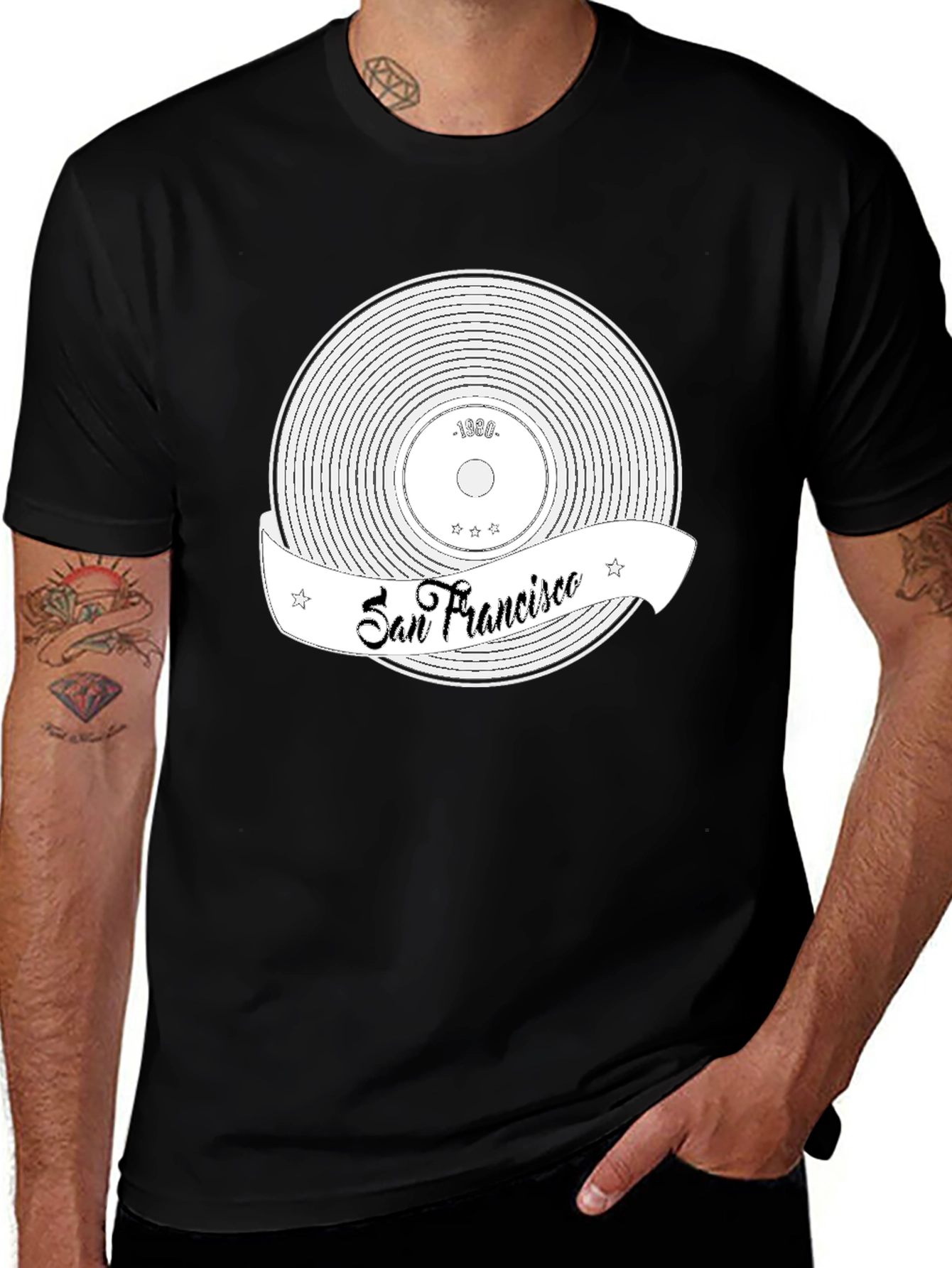 San Francisco Record T-Shirt - Black