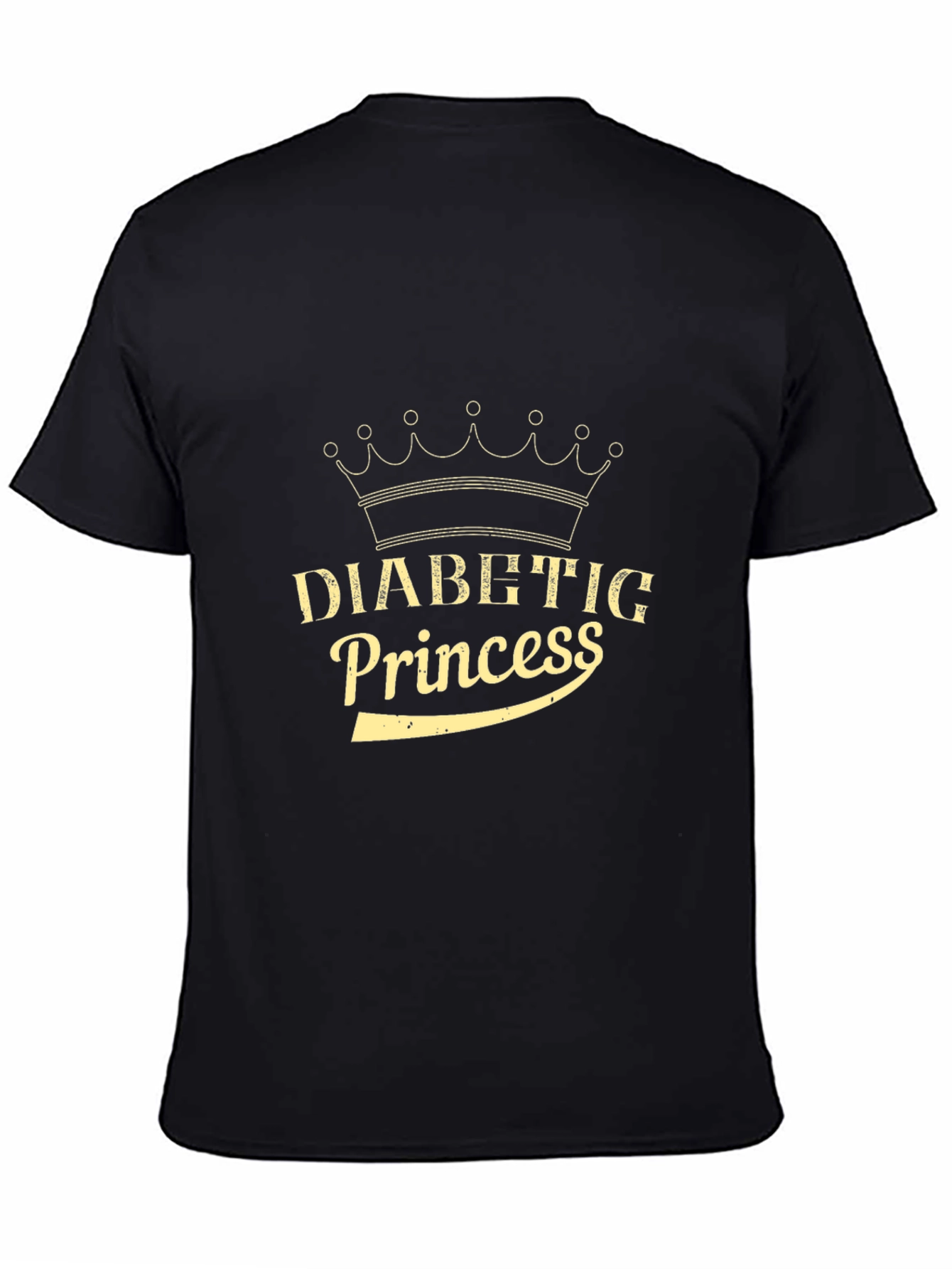 Diabetic Princess Graphic T-Shirt - Black Cotton Tee