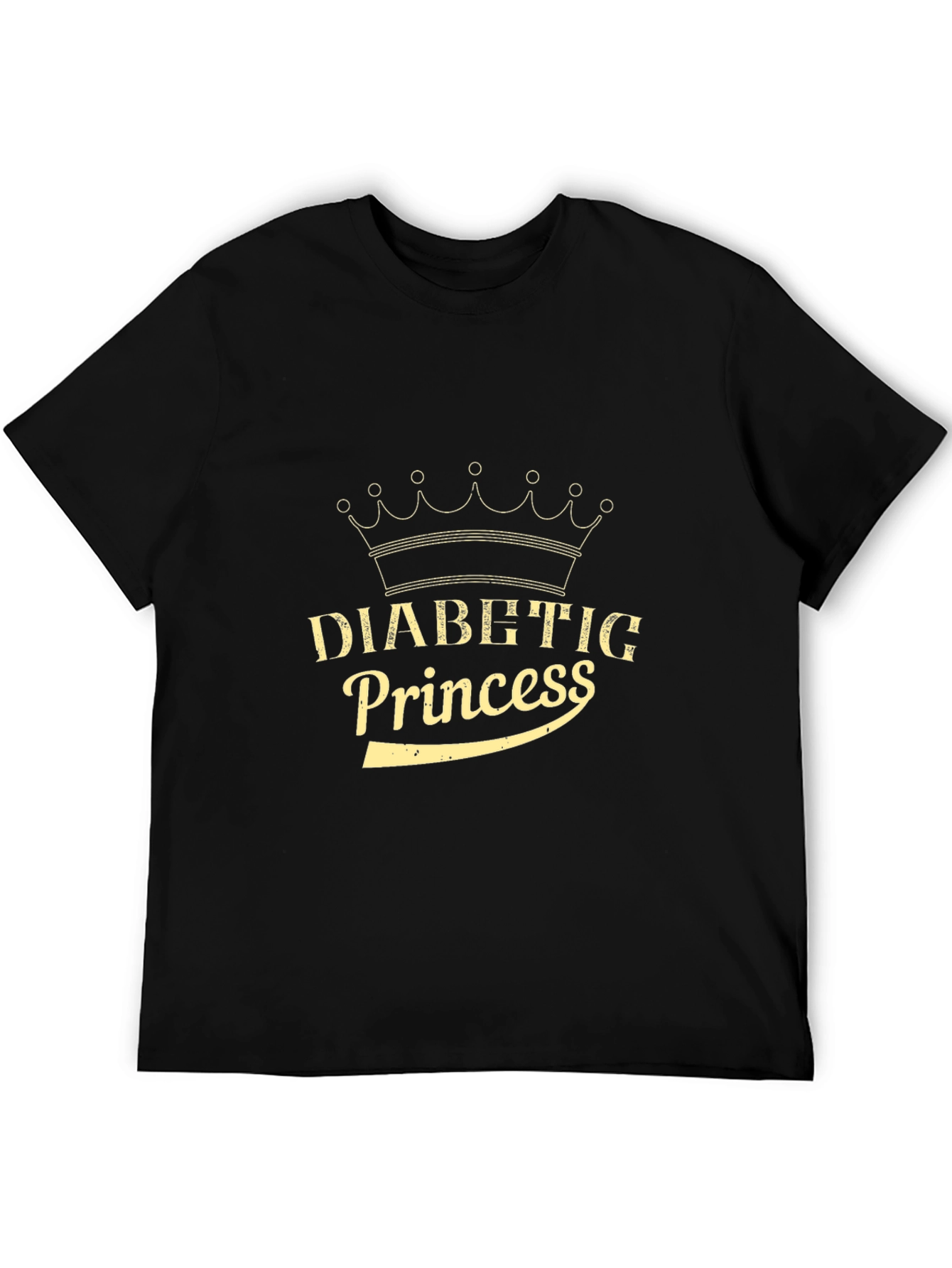 Diabetic Princess Graphic T-Shirt - Black Cotton Tee