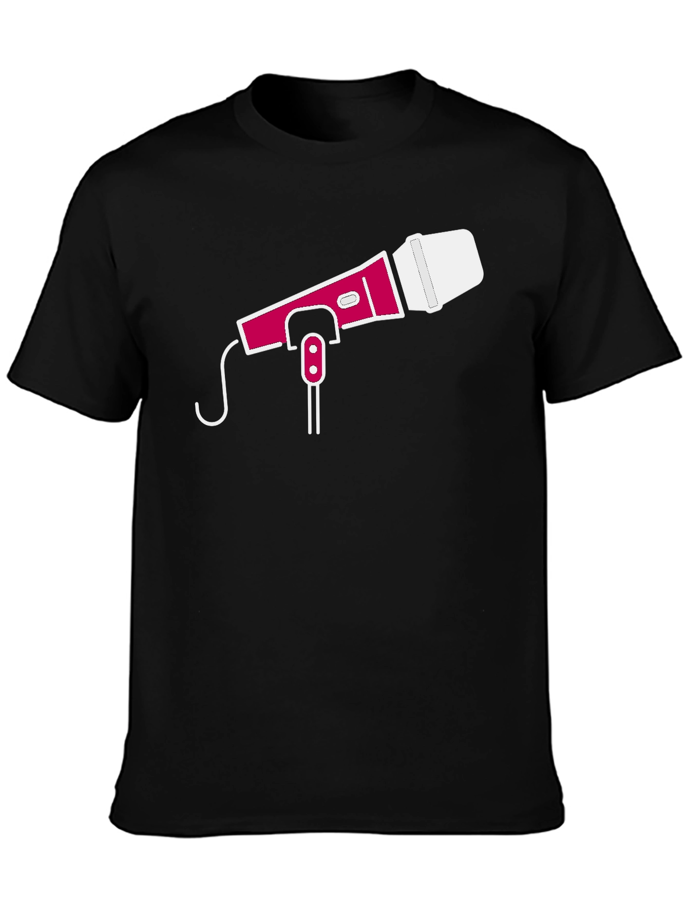 Microphone Graphic Tee - Black Cotton Blend