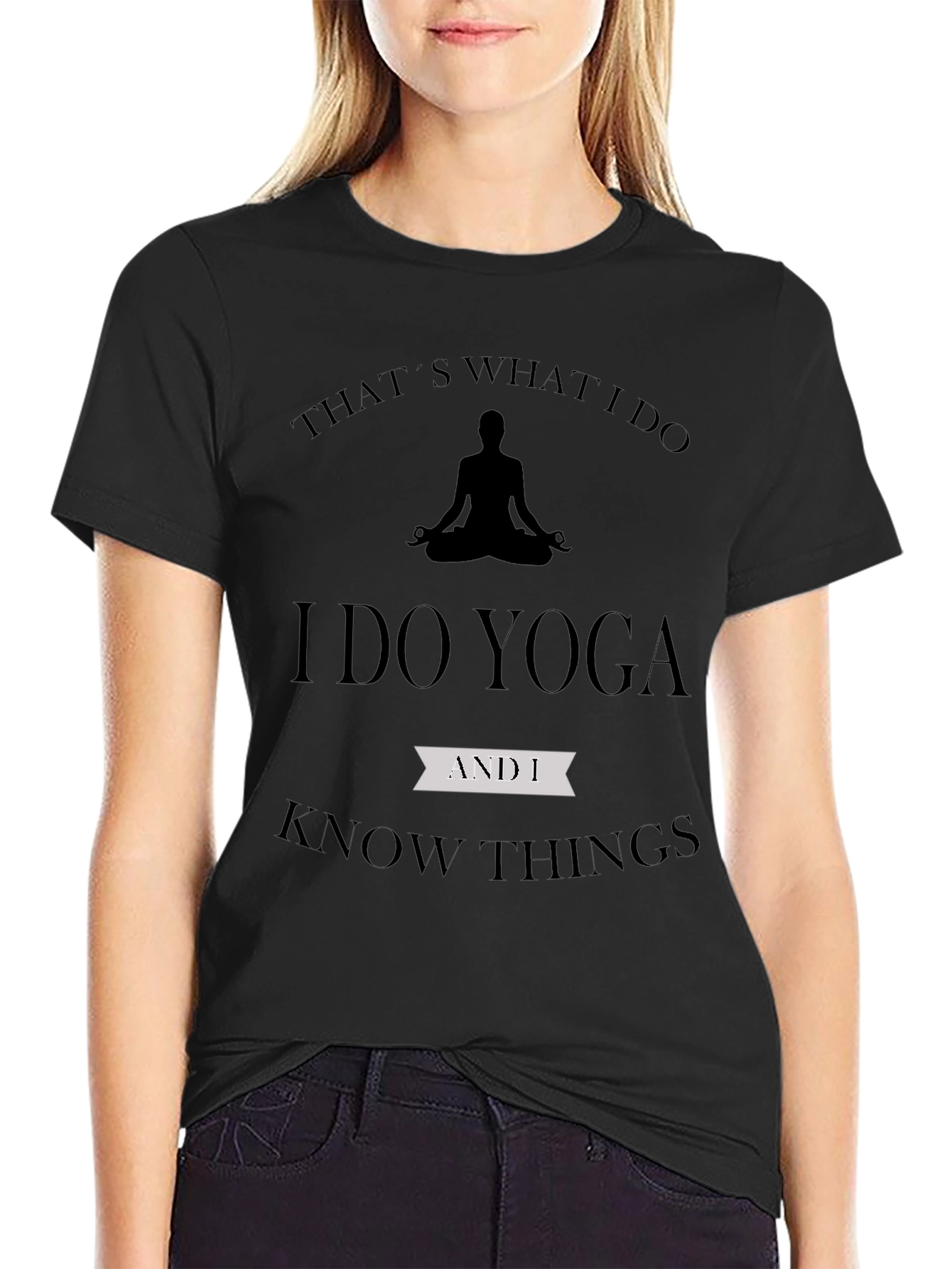 Yoga & Knowledge Black T-Shirt