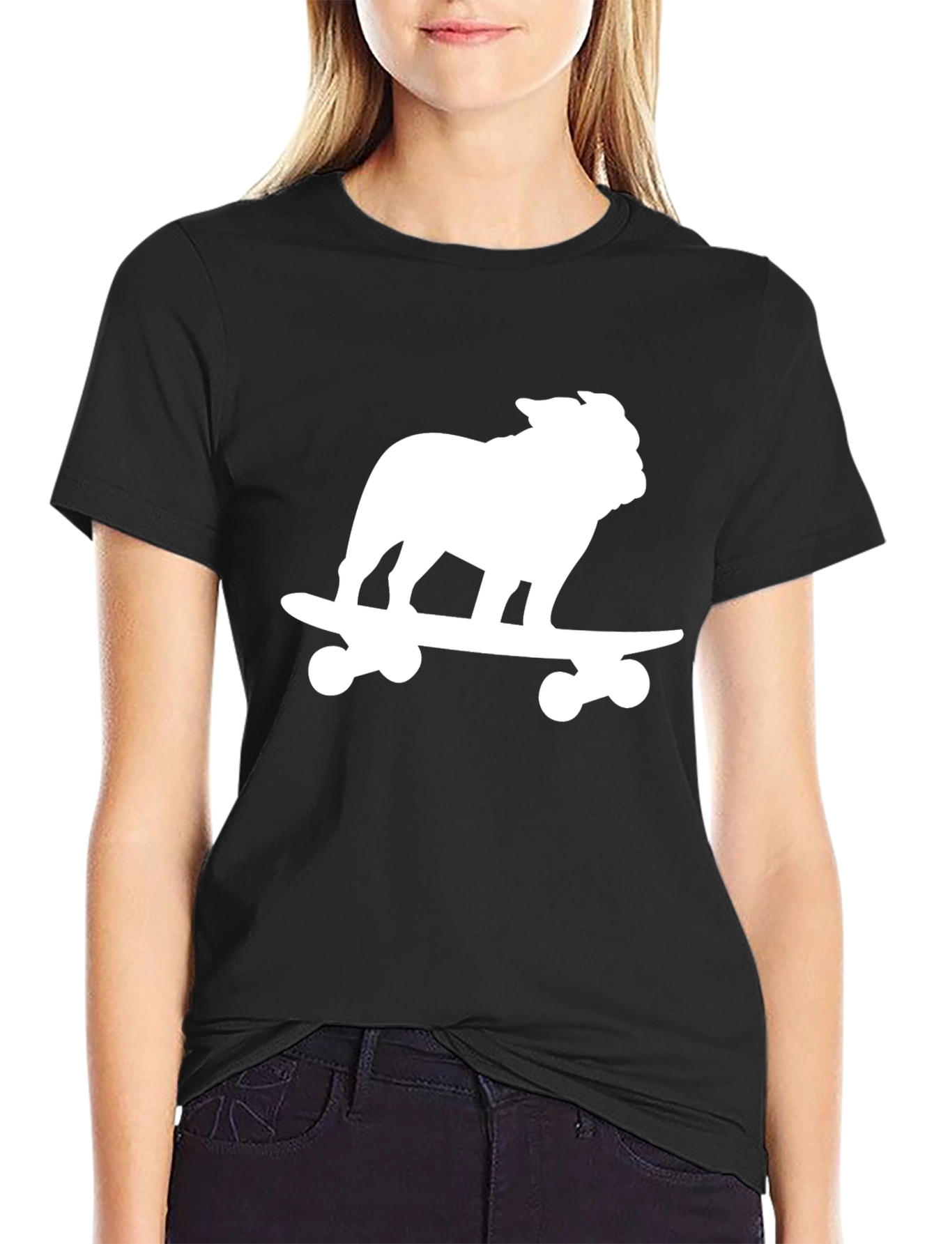 Bulldog Skateboard Black T-Shirt