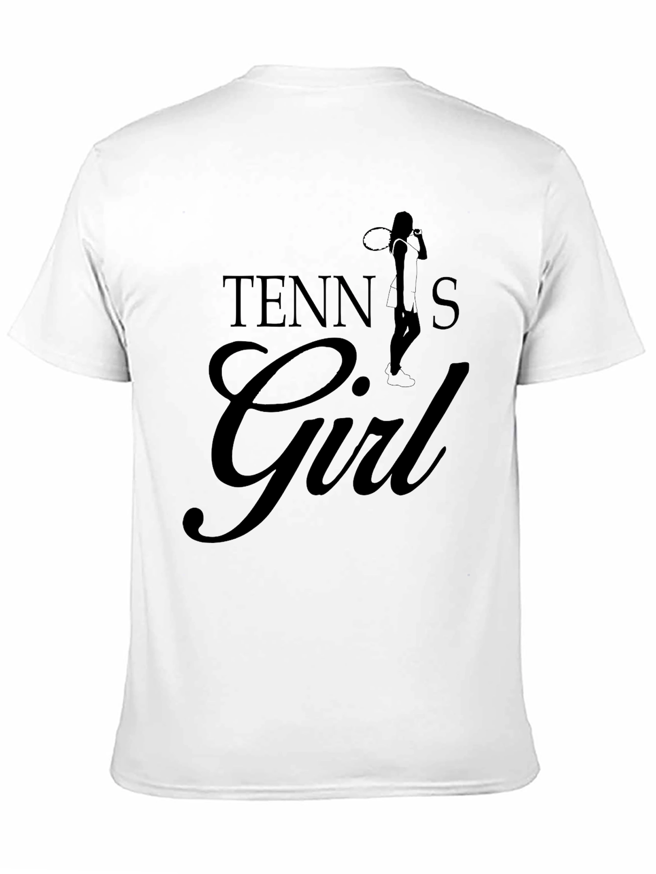 Tennis Girl Black T-Shirt - Sporty Fashion