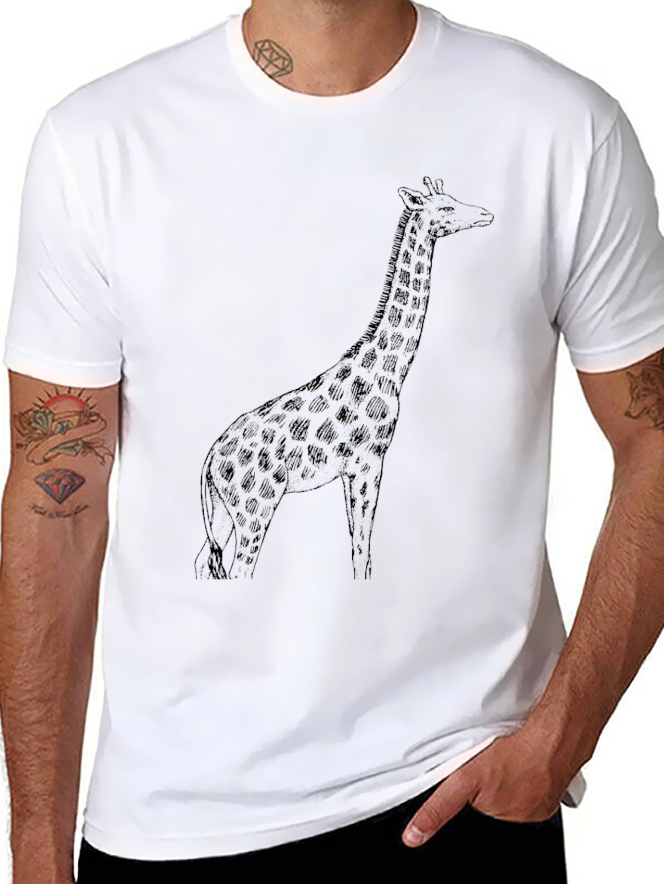 Giraffe Graphic Tee - Unisex Black T-Shirt