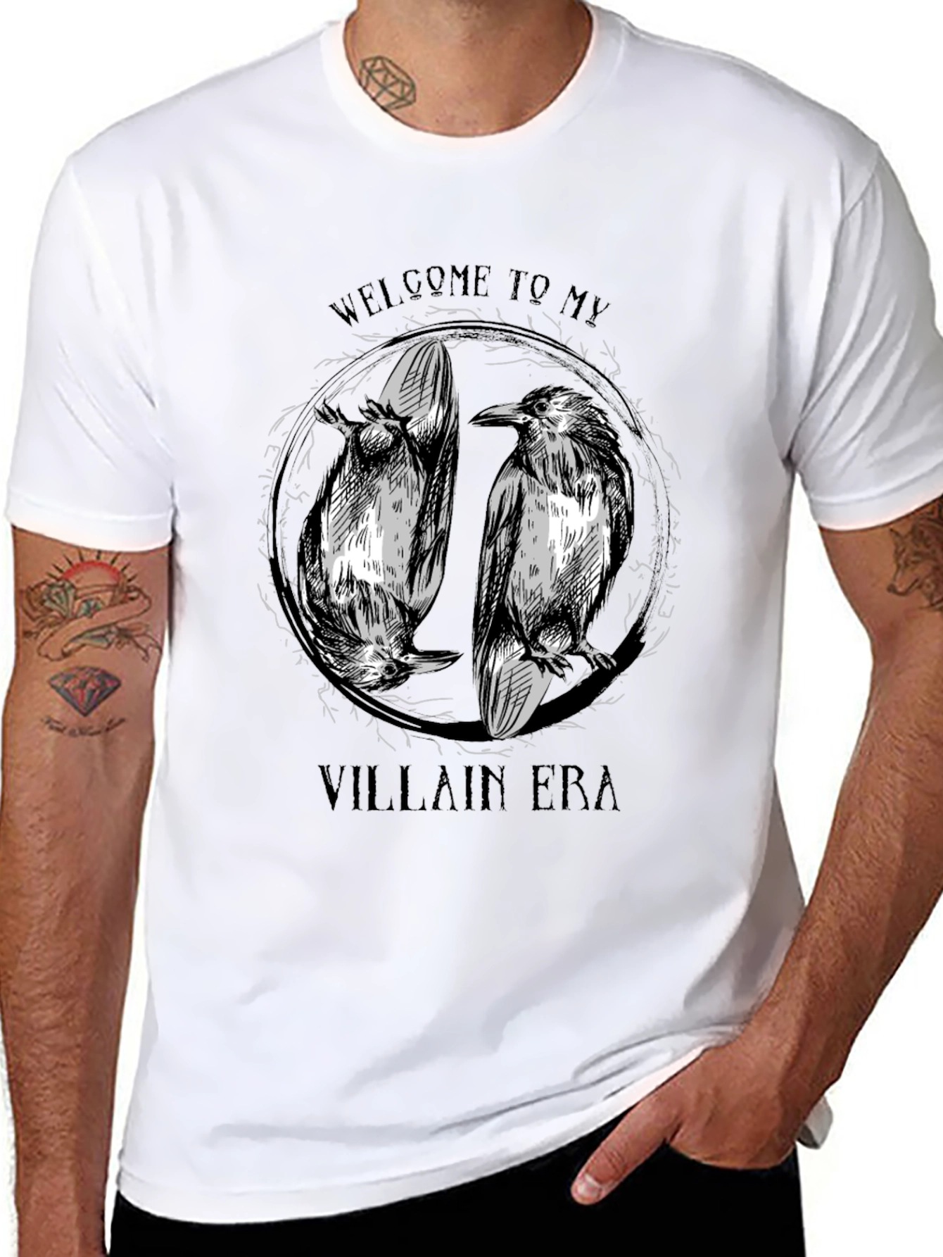 Villain Era Crow Graphic Tee - Mens Black T-Shirt