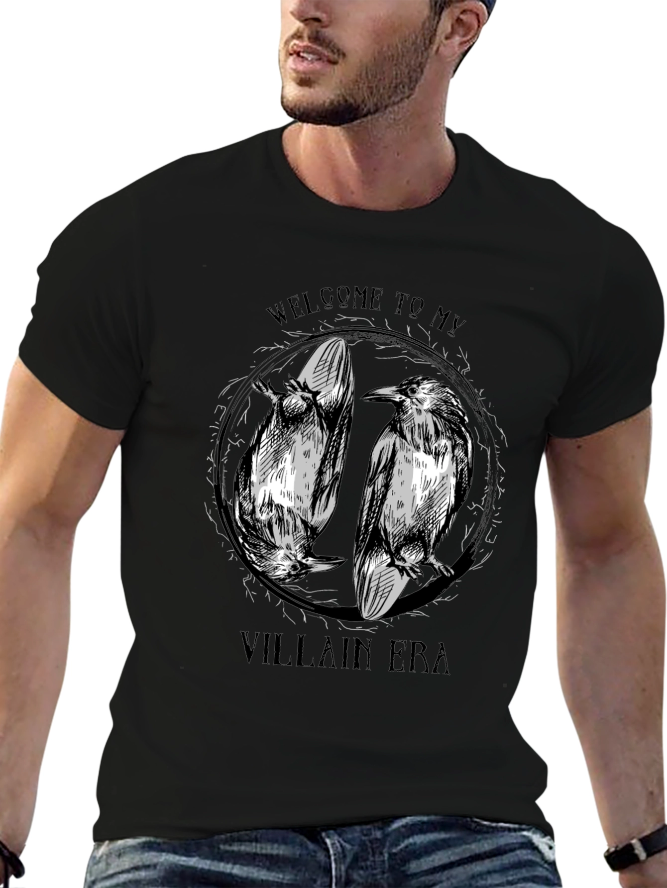 Villain Era Crow Graphic Tee - Mens Black T-Shirt