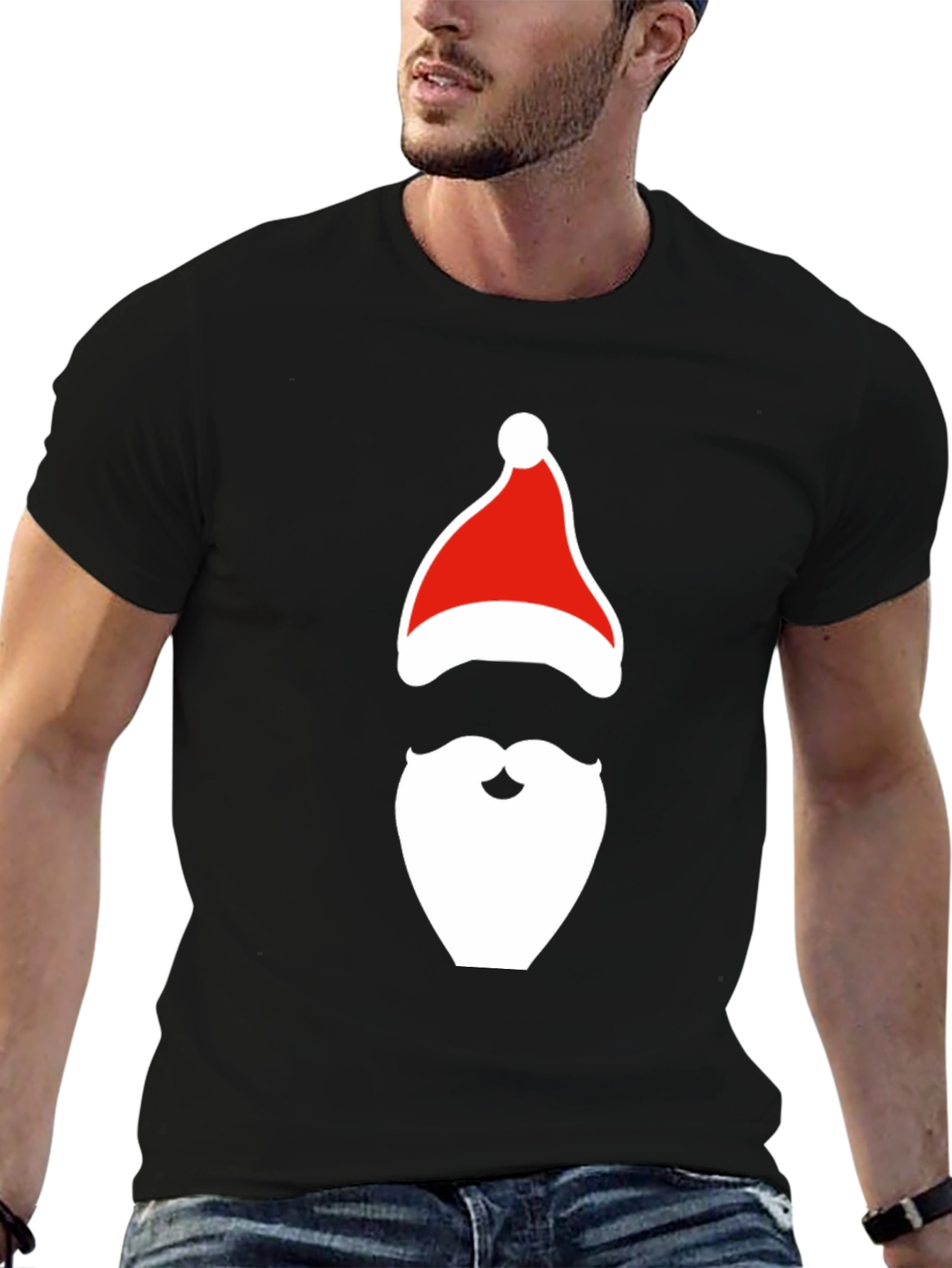 Santa Hat & Beard Graphic Tee