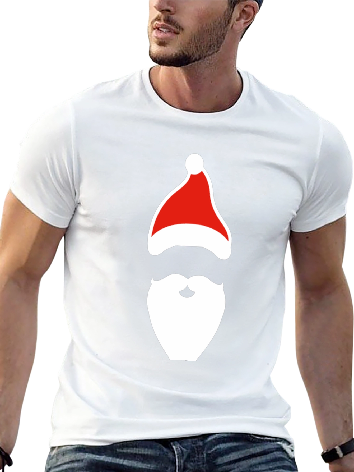 Santa Hat & Beard Graphic Tee