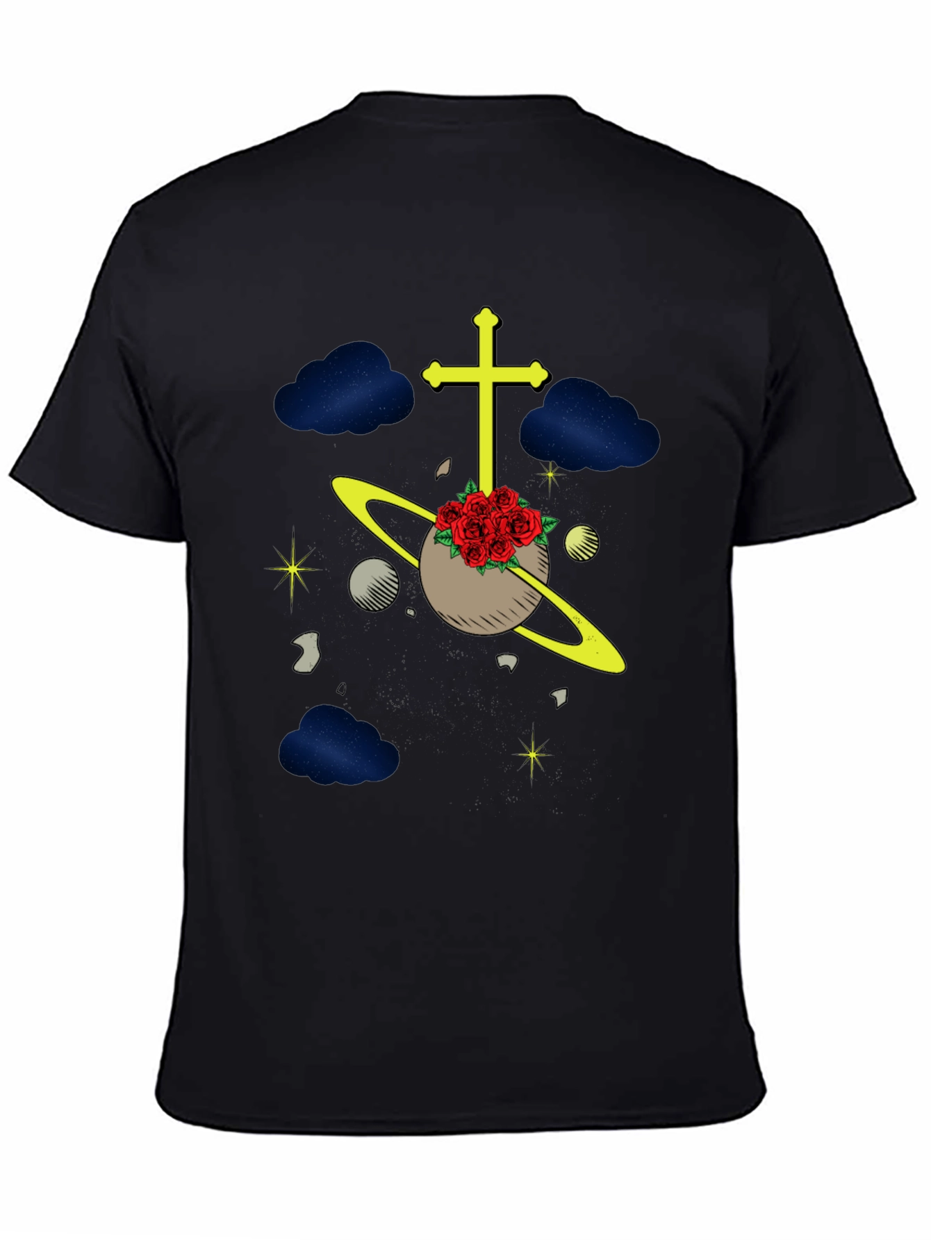 Celestial Rose Planet Graphic T-Shirt