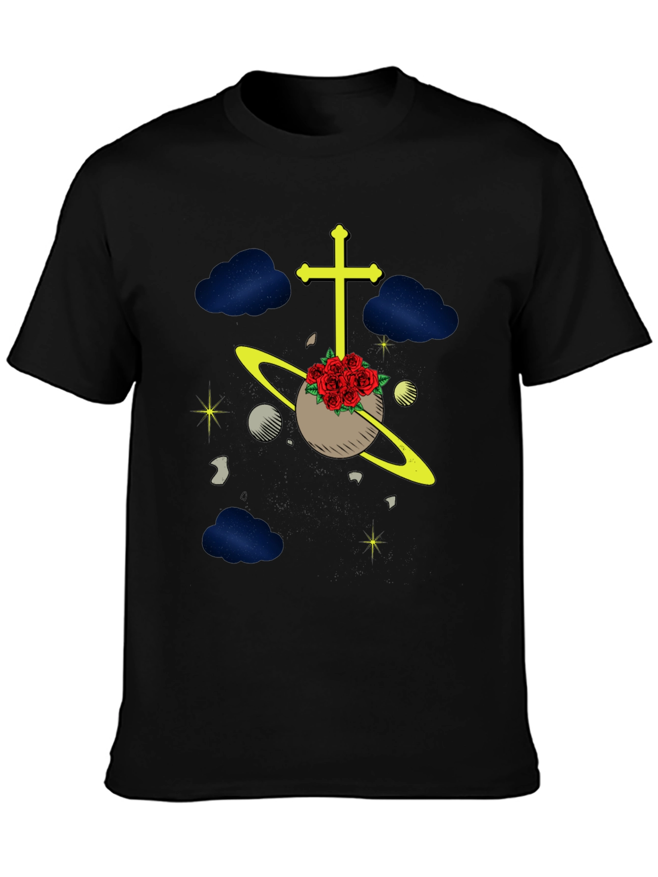 Celestial Rose Planet Graphic T-Shirt