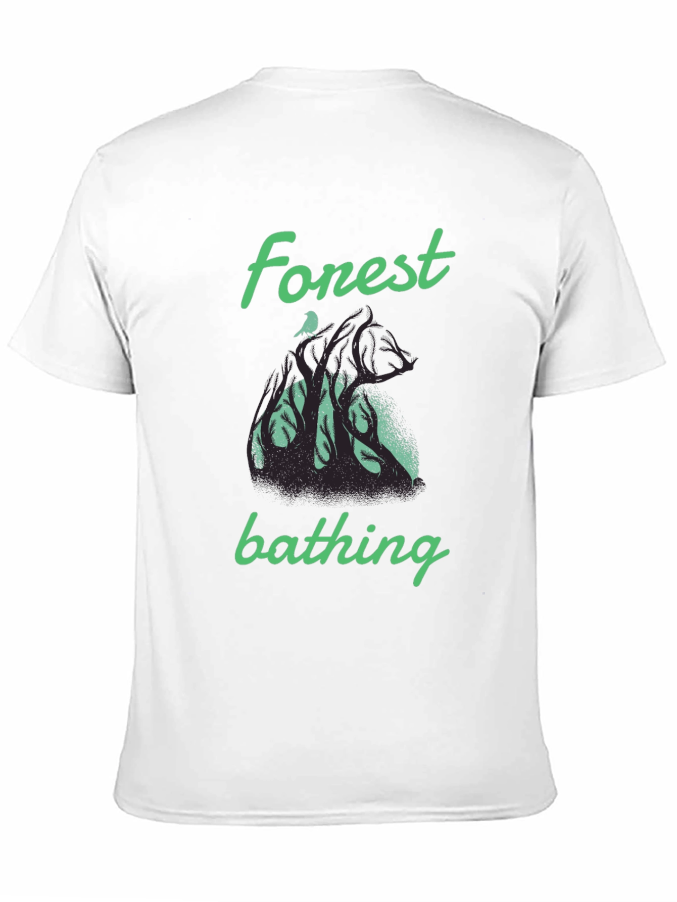 Forest Bathing Graphic Tee - Black Cotton T-Shirt