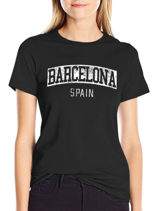 Barcelona Spain Graphic T-Shirt - Distressed Print