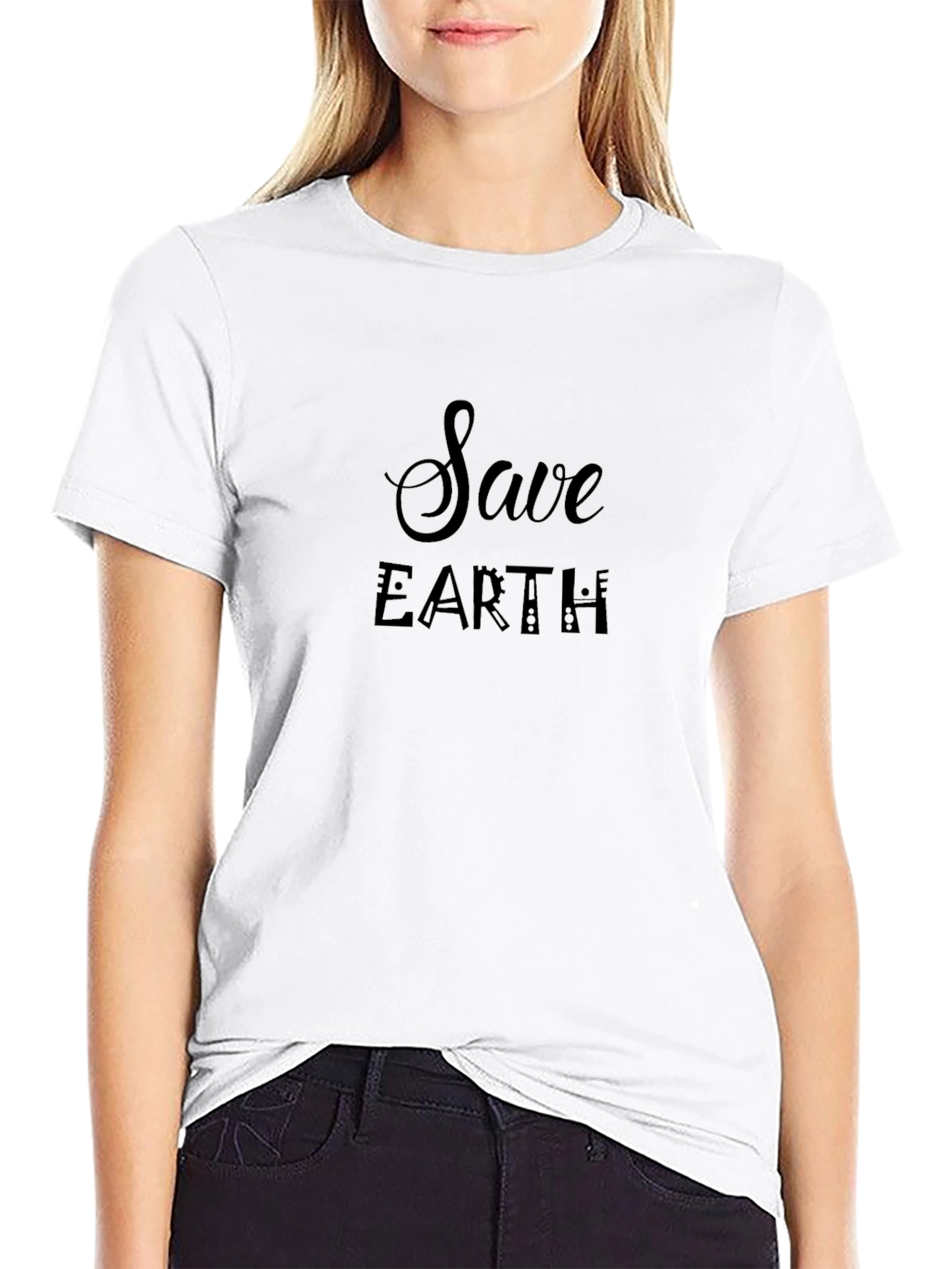 Save Earth Black Graphic Tee