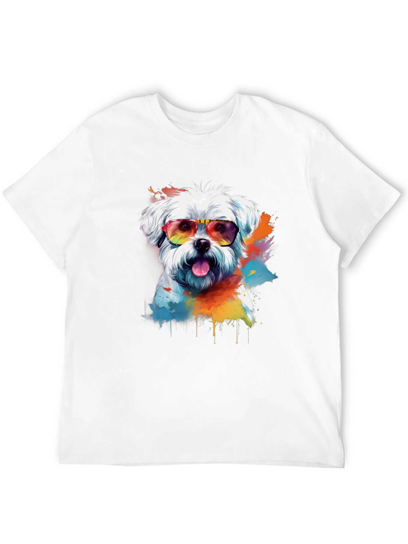 Cool Dog Graphic Tee - Maltese with Sunglasses