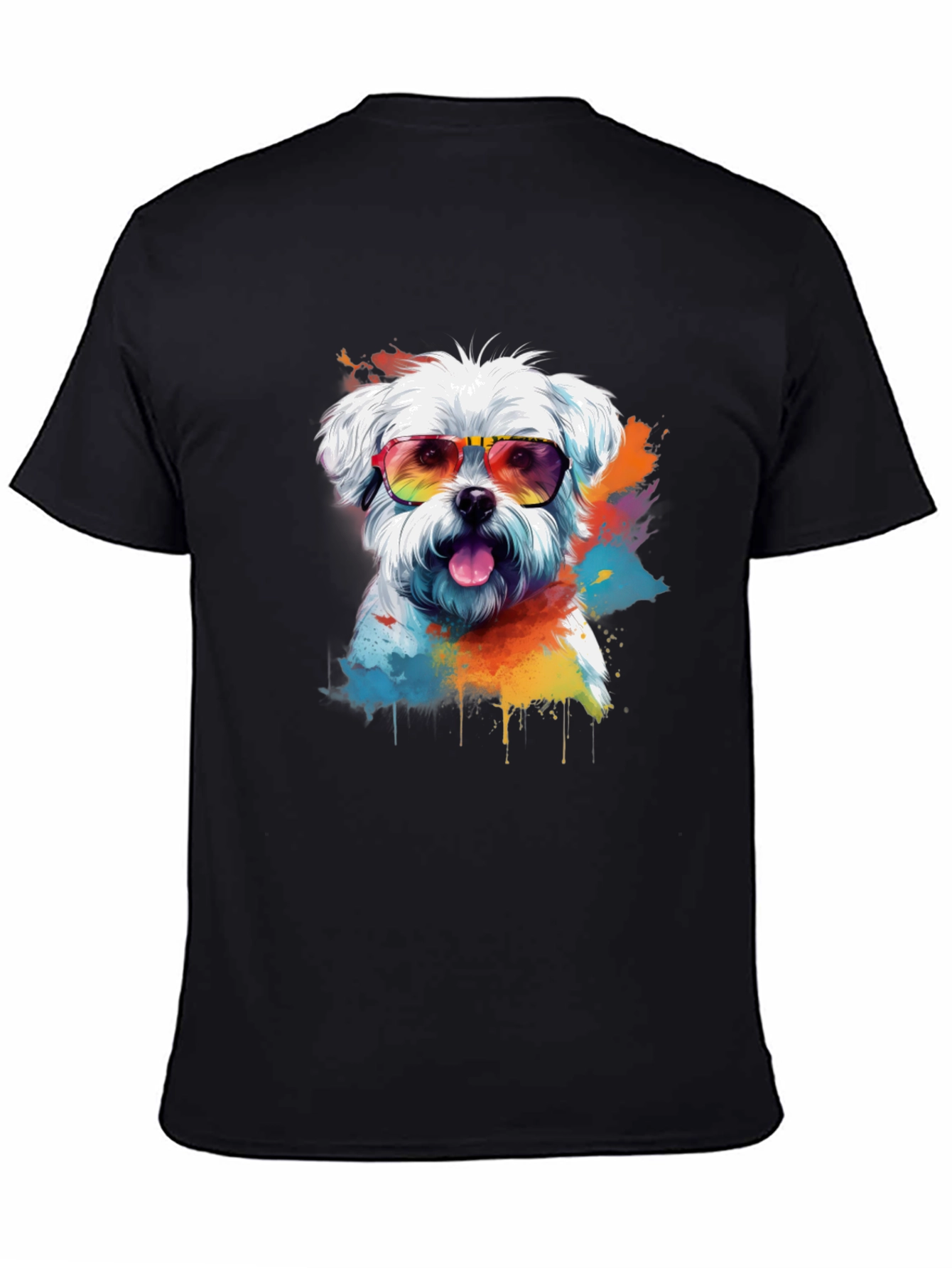 Cool Dog Graphic Tee - Maltese with Sunglasses