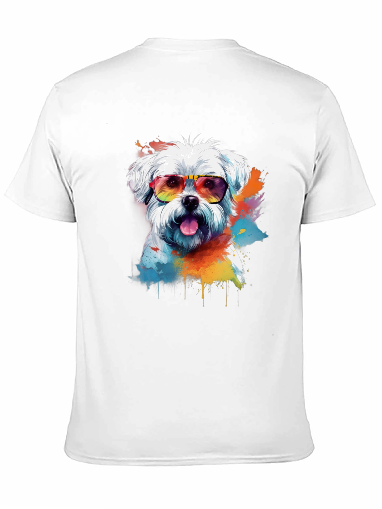 Cool Dog Graphic Tee - Maltese with Sunglasses