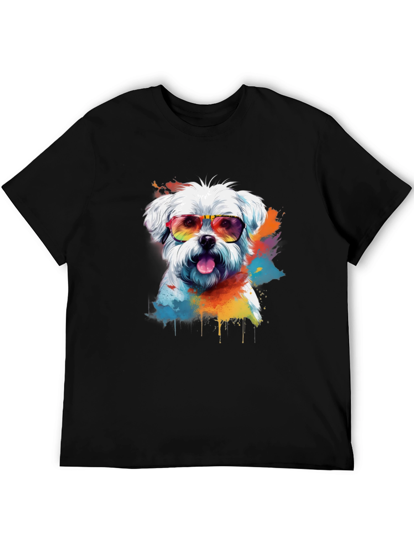 Cool Dog Graphic Tee - Maltese with Sunglasses