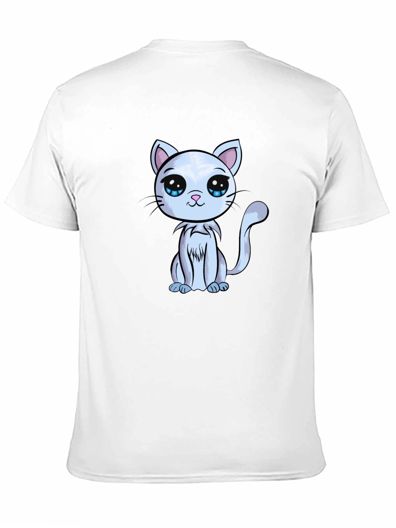 Cute Cartoon Cat Graphic Tee - Black T-Shirt