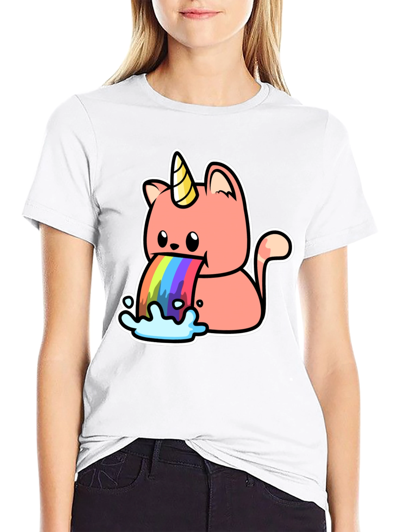 Unicorn Cat Rainbow Puke T-Shirt
