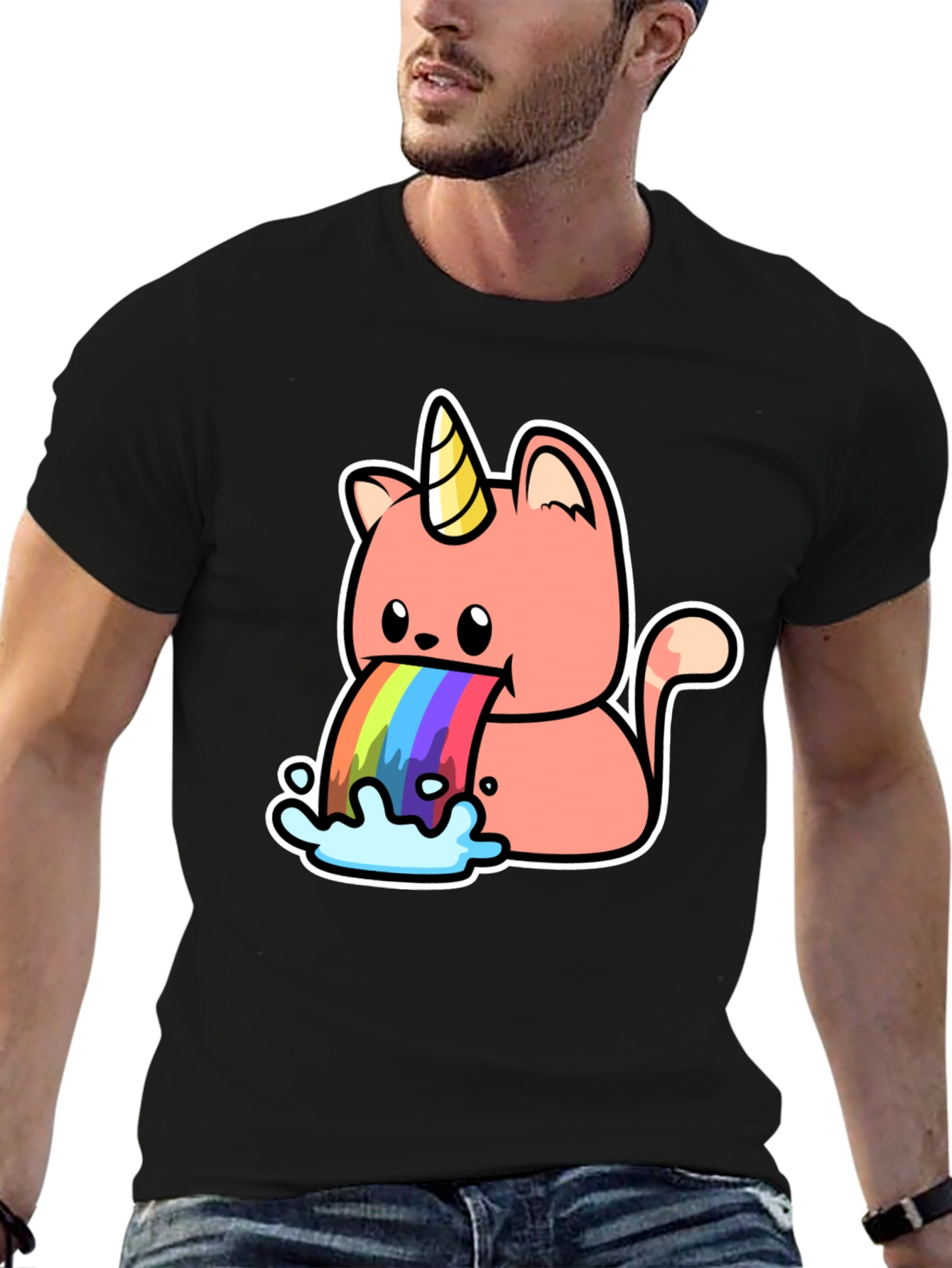 Unicorn Cat Rainbow Puke T-Shirt
