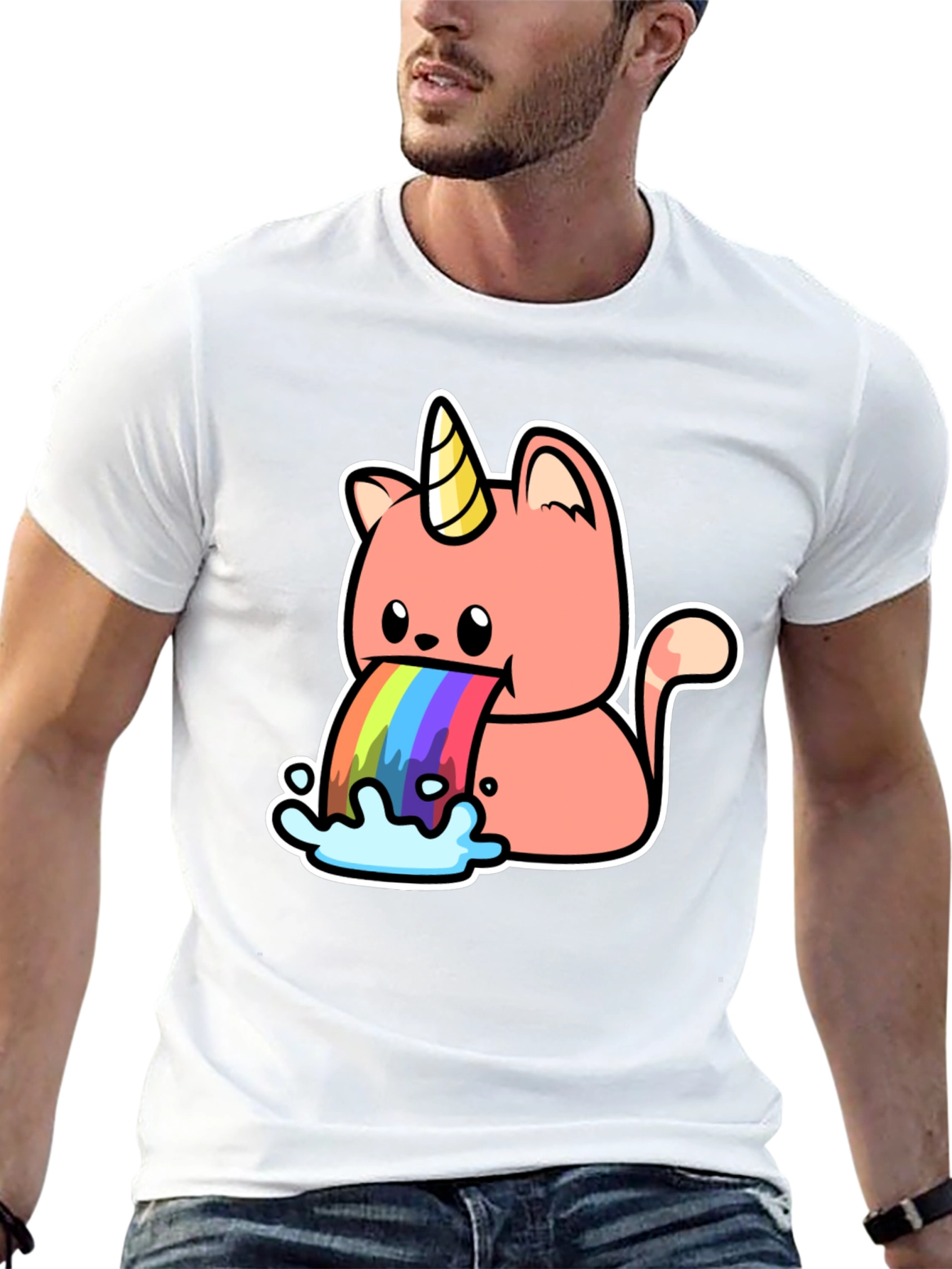 Unicorn Cat Rainbow Puke T-Shirt