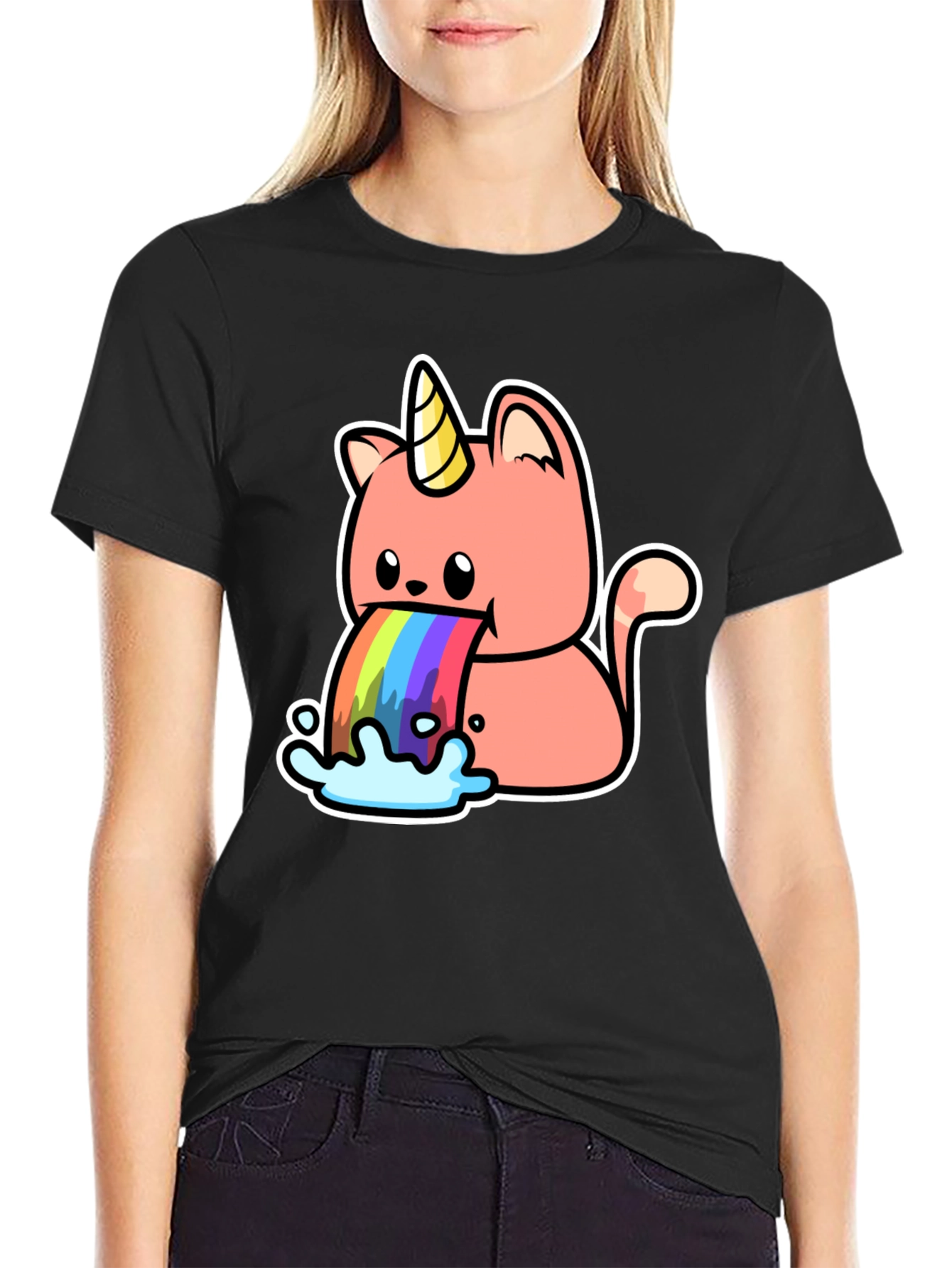 Unicorn Cat Rainbow Puke T-Shirt