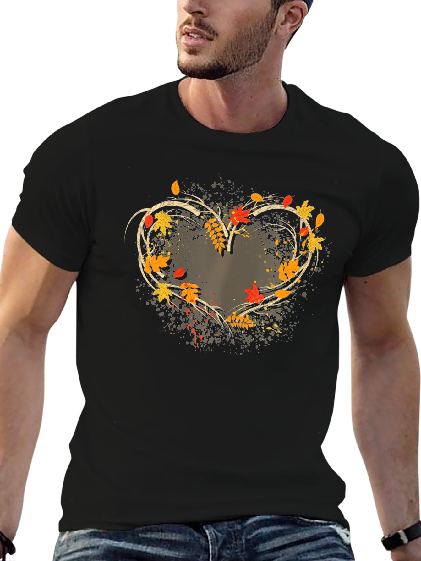Autumn Heart T-Shirt - Stylish Fall Apparel
