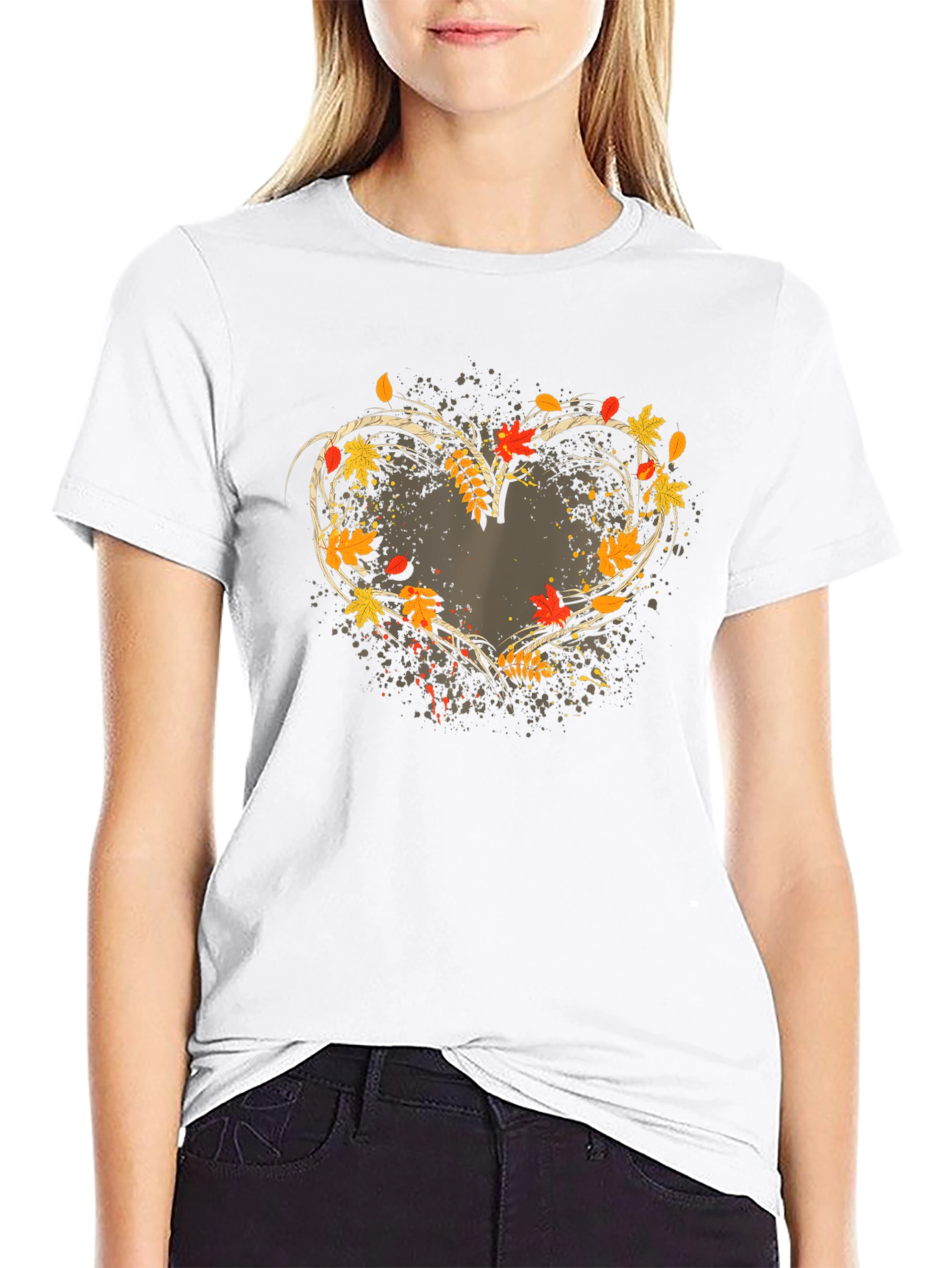Autumn Heart T-Shirt - Stylish Fall Apparel
