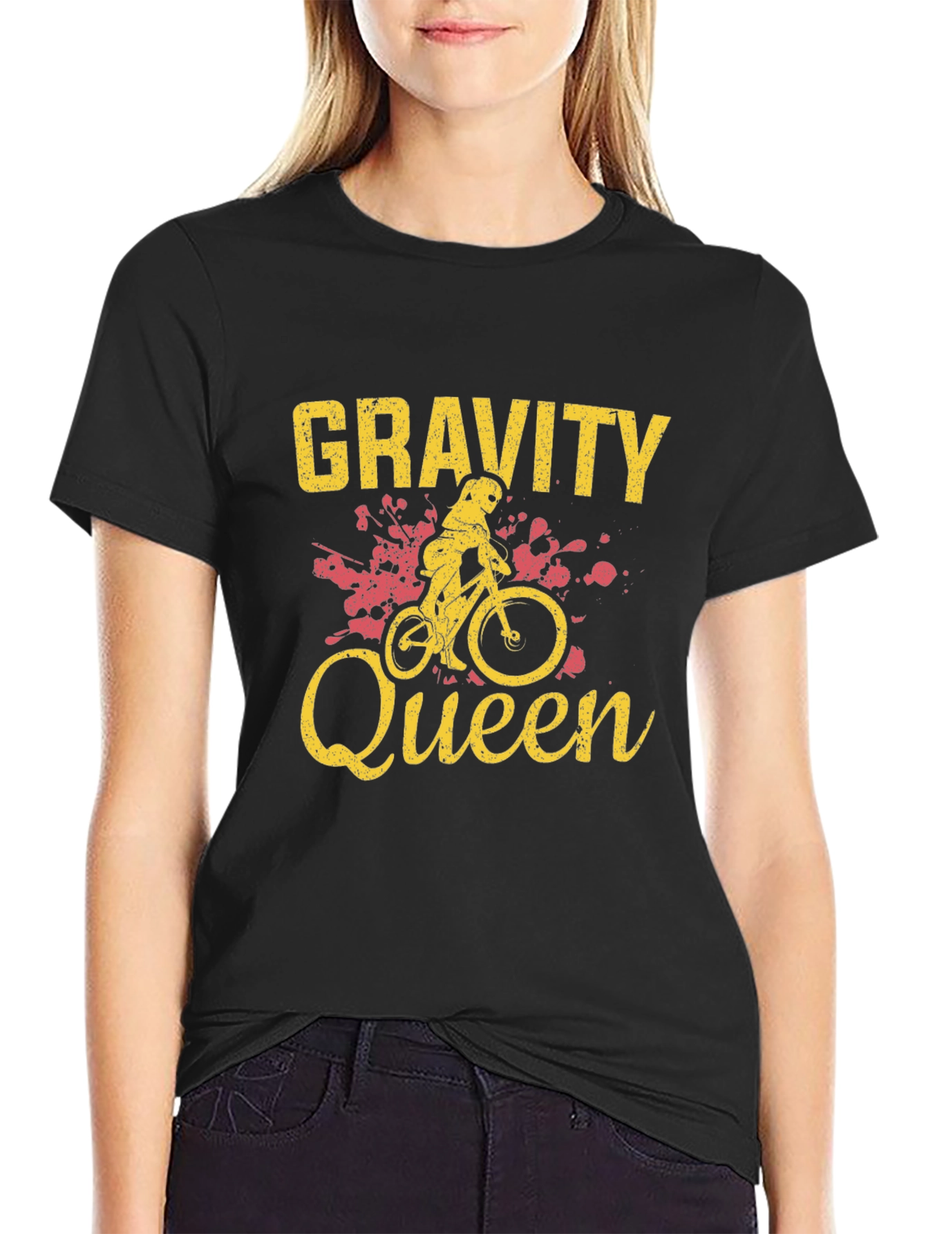 Gravity Queen Black T-Shirt - Mountain Biker