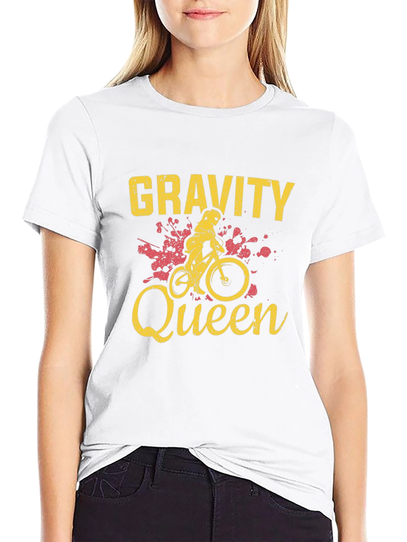 Gravity Queen Black T-Shirt - Mountain Biker