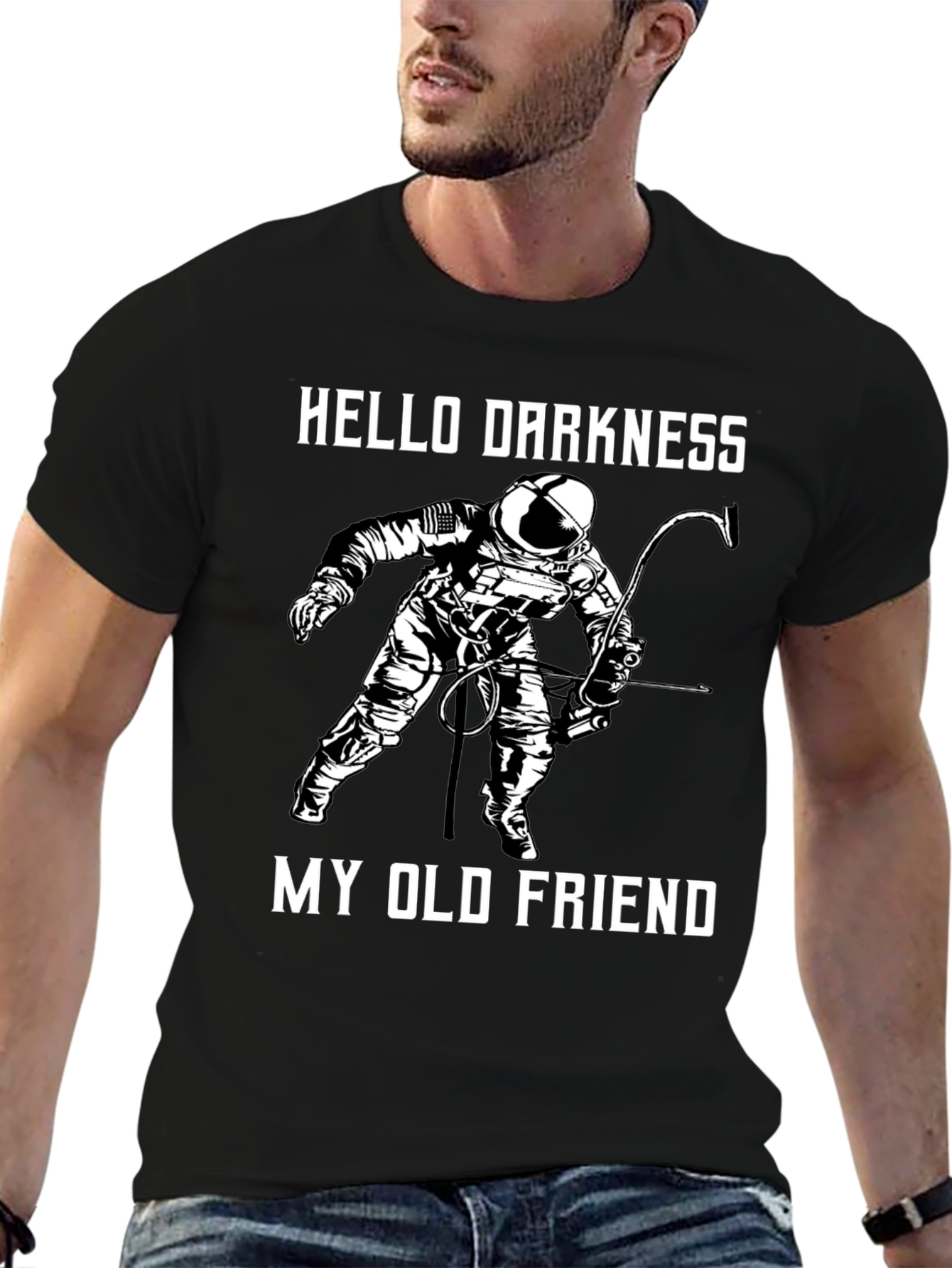 Hello Darkness Astronaut Graphic T-Shirt